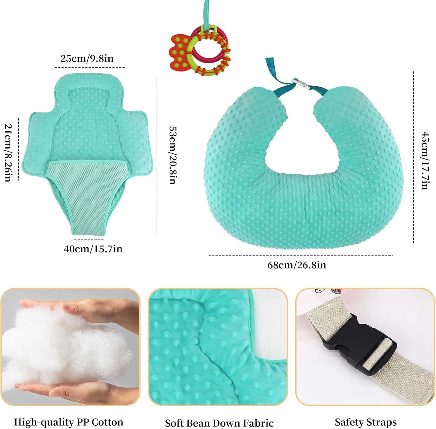 RoamReady Almohadas de lactancia para lactancia, almohada multifuncional para lactancia materna para mujeres, almohada de alimentación del bebé con