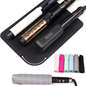 ANGENIL Alfombrilla de silicona grande resistente al calor para alisadores de cabello, rizadores, herramientas de estilo, alfombrilla de hierro ANGENIL Alfombrilla de silicona grande resistente al calor para alisadores de cabello, rizadores, herramientas de estilo, alfombrilla de hierro