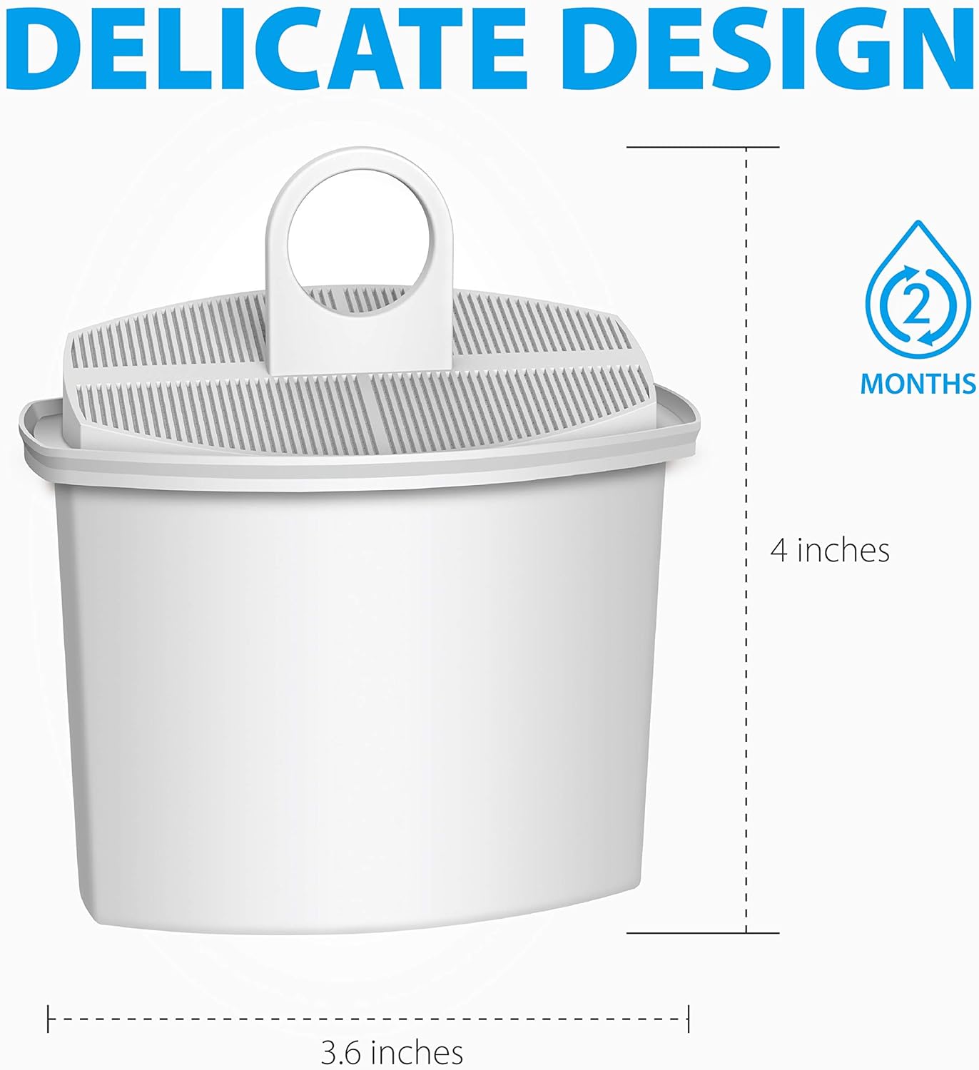 Waterdrop Filtro de agua de café certificado TÜV SÜD, repuesto para Braun KWF2, 3106, 3112, 3115, 3116, KF600, KF590E, KF580, KF550, KF190, KF187,