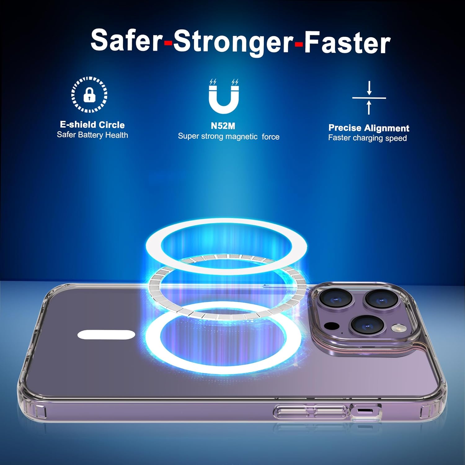 PTz Worlds Funda para iPhone 14 ProMax, fuerte magnética para iPhone 14 Pro Max de 6.7 pulgadas, transparente compatible con MagSafe, protección