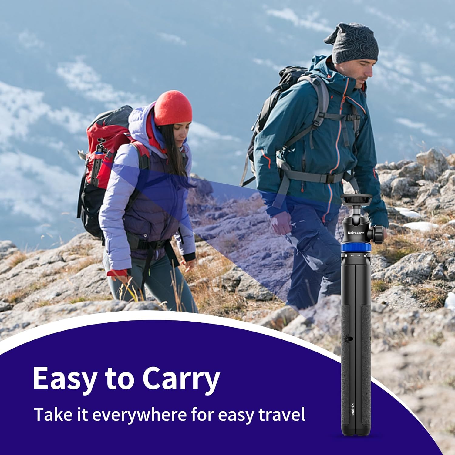Kaitezenz Trípode selfie stick para cámara GoPro, soporte de trípode extensible de 62 pulgadas con cabeza de bola de 360 tornillo de 14 pulgadas,