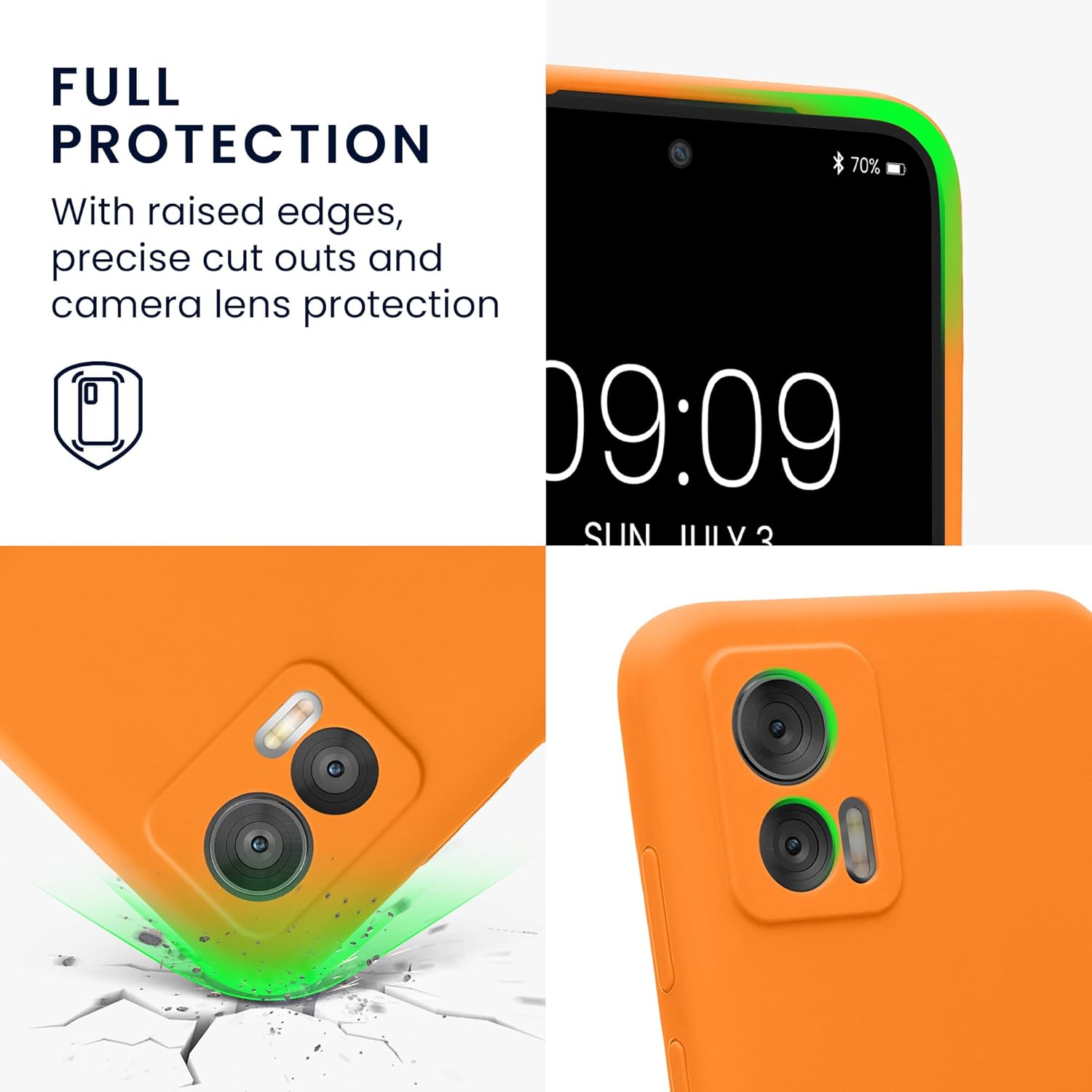 kwmobile Funda compatible con Motorola Edge 30 Neo – Funda delgada de silicona TPU – Acabado suave al tacto – Naranja afrutado