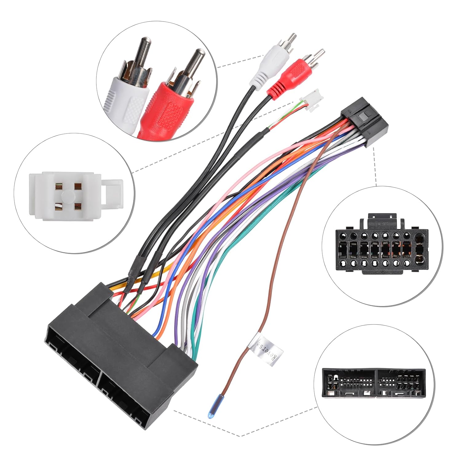 GODPEE Arnés de cableado de radio de coche 2RCA Adaptador de repuesto XE47 para vehículos Hyundai Kia 10-19 seleccionados