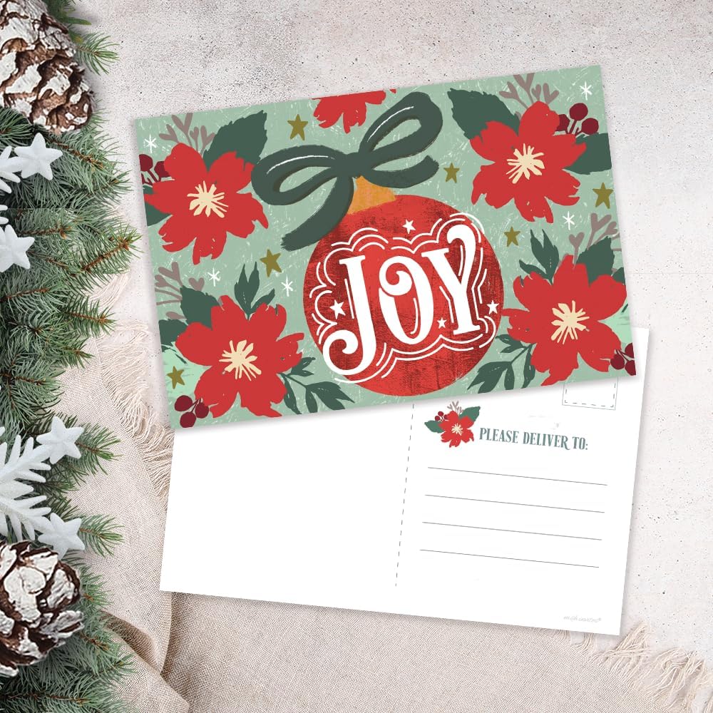m&h invites Postales navideñas de estilo vintage, felicitaciones navideñas  Tarjetas postales de alegría  50 unidades