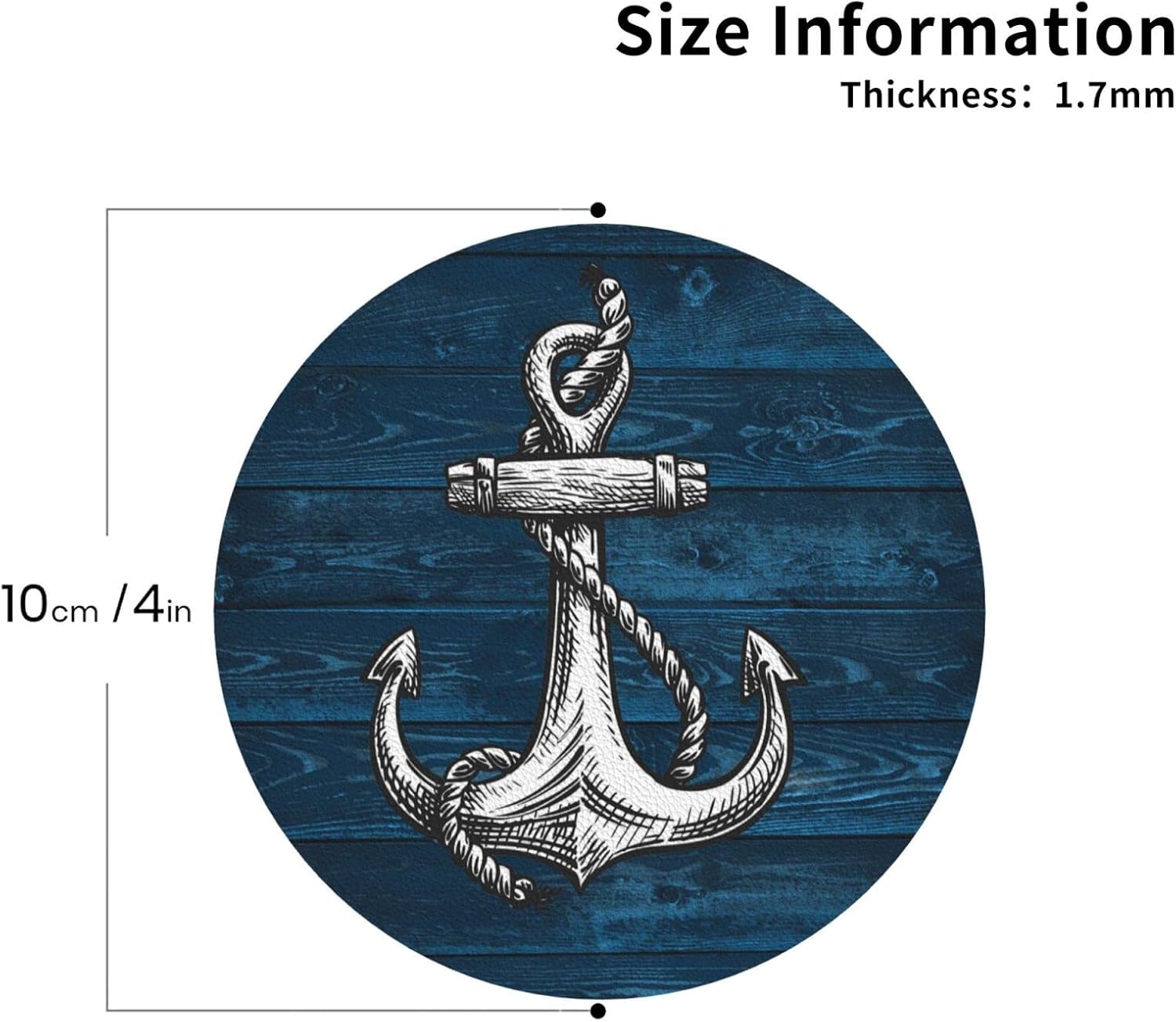 Anchor – Juego de 6 posavasos de madera para bebidas, de piel sintética absorbente para mesa de café, decoración del hogar, regalo de inauguración