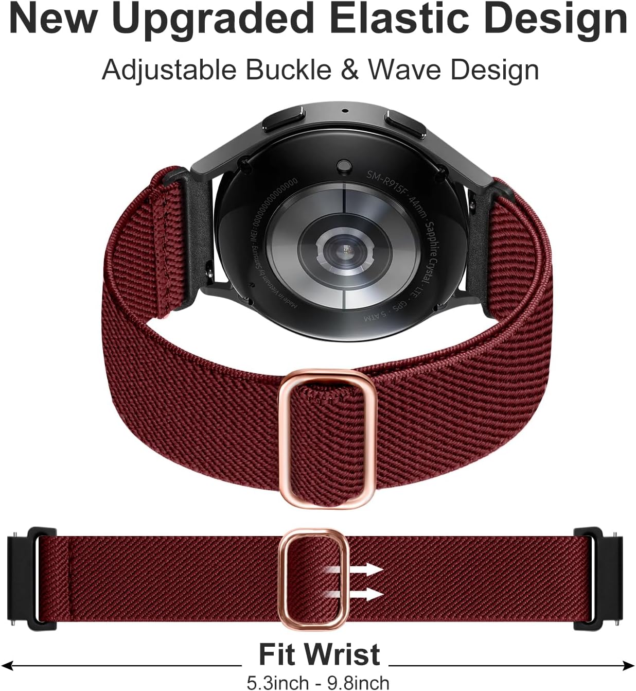 Lerobo Bandas elásticas compatibles con Samsung Galaxy Watch 6 5 4 1.575 in 1.732 in, Galaxy Watch 5 Pro Band 1.772 inWatch 6 4 Classic Band 1.654
