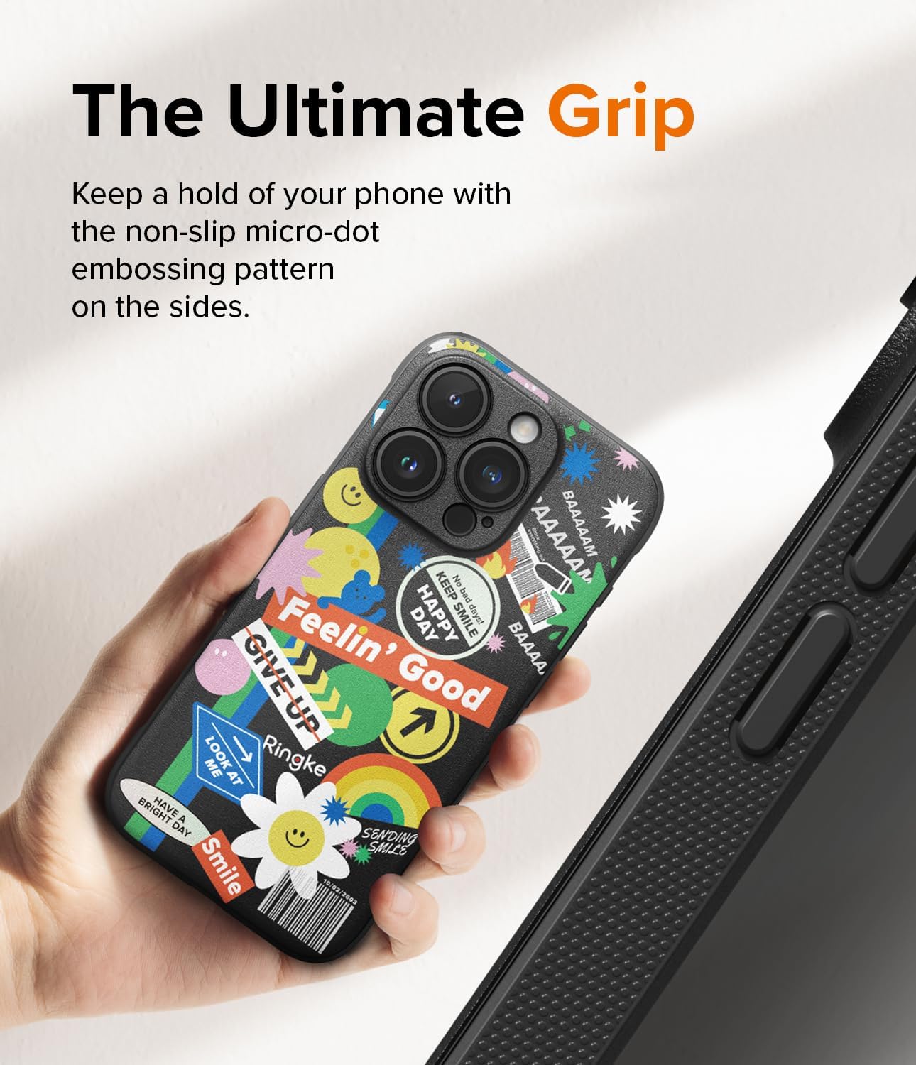 Ringke Onyx Se siente bien en la mano Funda compatible con iPhone 15 Pro Max, tecnología antihuellas, antideslizante, agarre mejorado, a prueba de