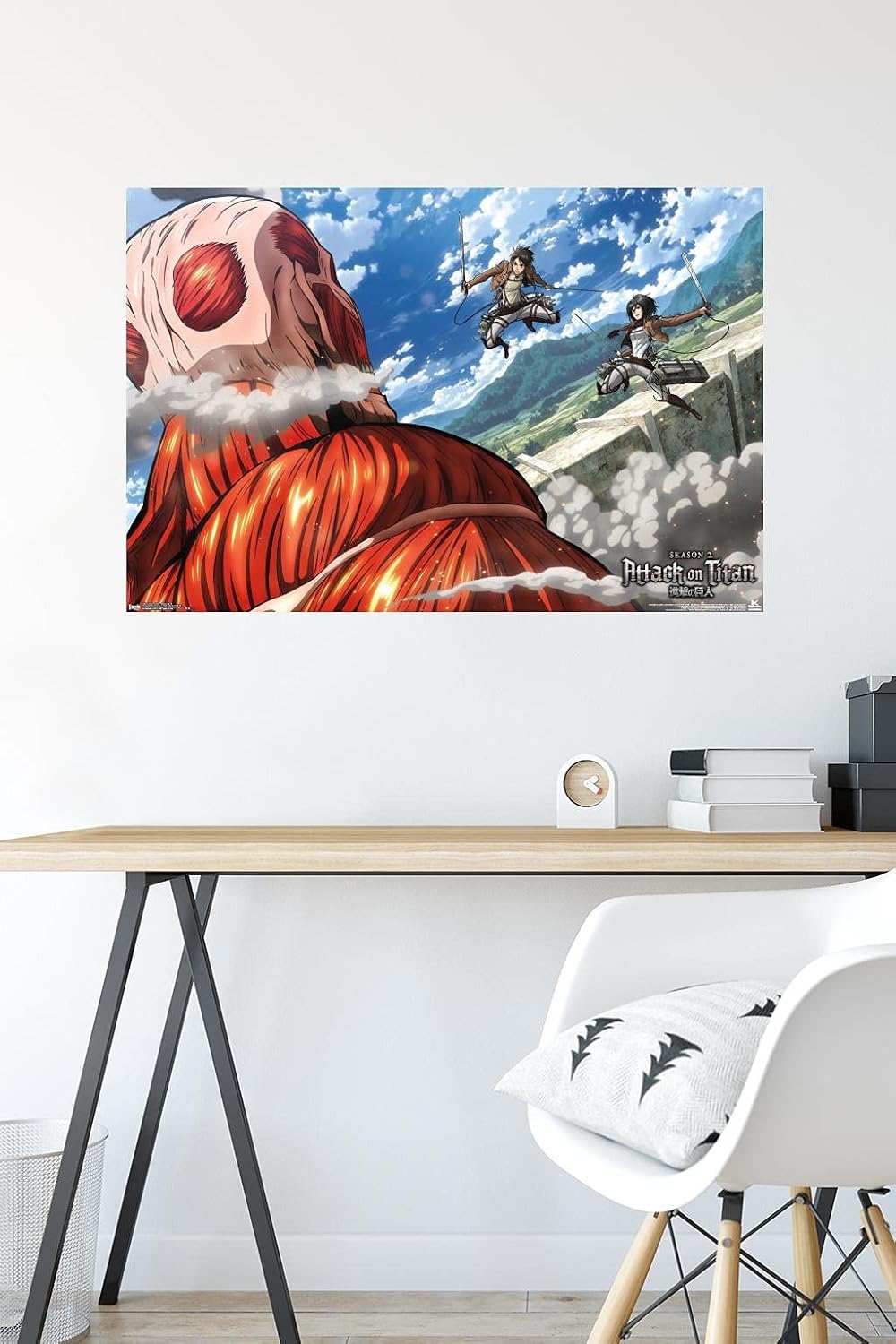 Trends International Attack on Titan – Póster de pared de doble equipo, 22.375 x 34 pulgadas, versión premium sin marco