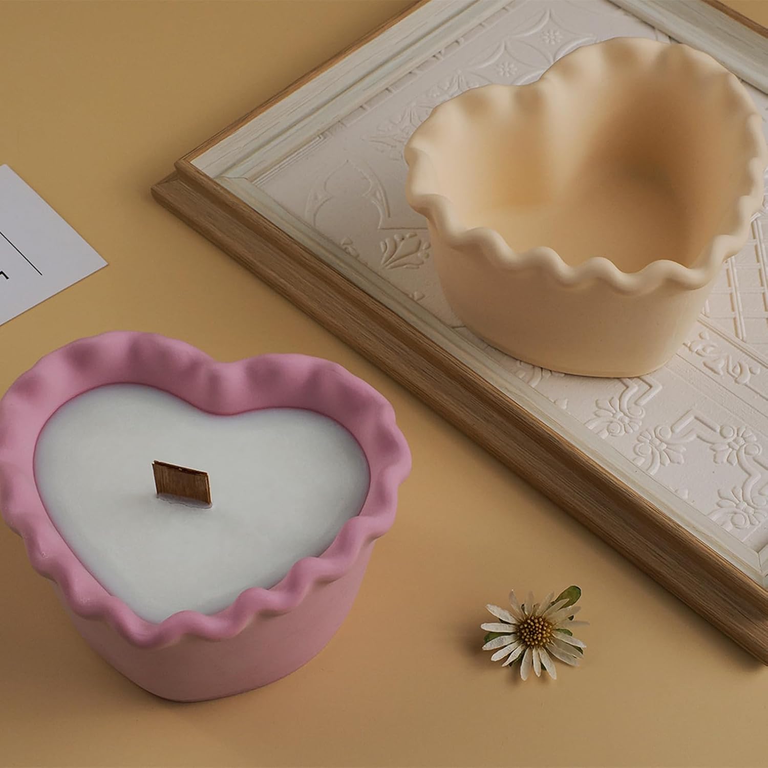 Caja de almacenamiento, moldes para tazas de velas, moldes creativos de silicona para velas, moldes para ollas, rayas redondas de hormigón con tapa,