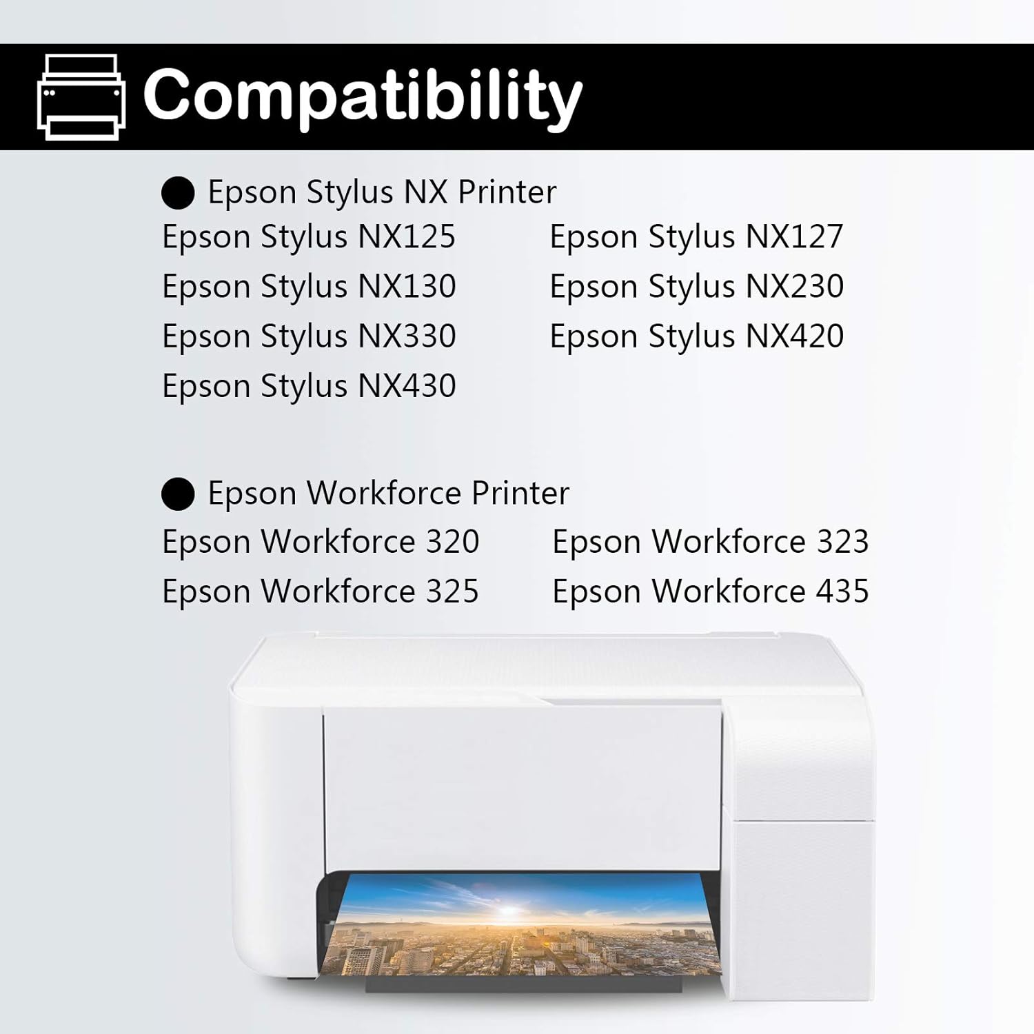 Doswy Paquete de 5 cartuchos de tinta remanufacturados T124 de repuesto para Epson 124 uso para Epson Stylus NX125 NX127 NX130 NX230 NX330 NX420