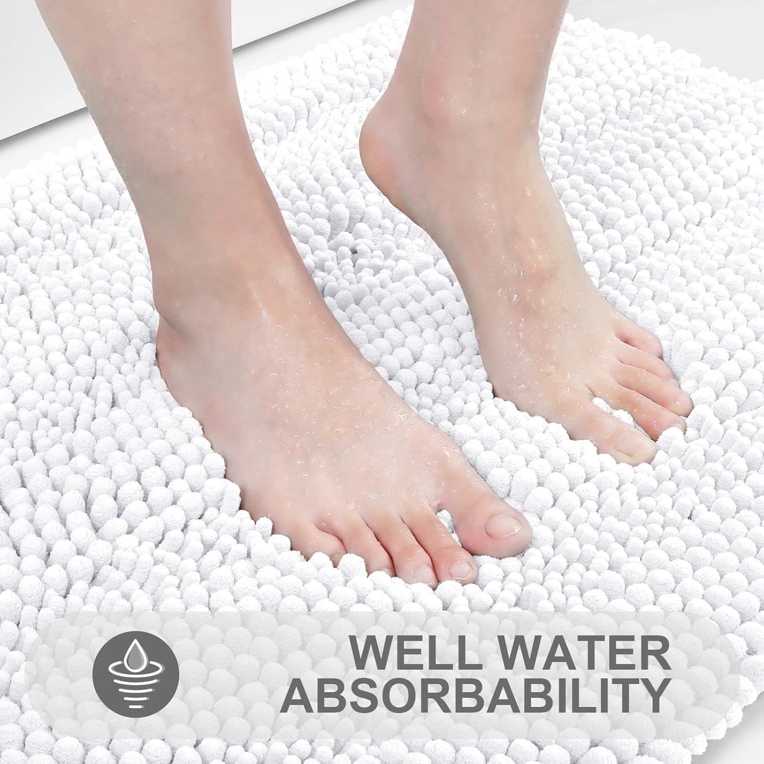 Grandaily Alfombras de baño de felpilla a rayas y alfombras para inodoro en forma de U, tamaño de alfombra de baño 30 x 20 pulgadas y alfombras de