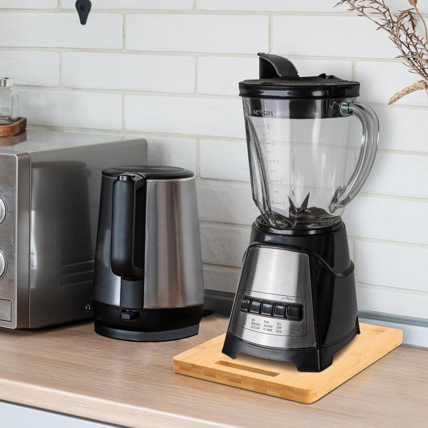 Bandeja deslizante de bambú para electrodomésticos optimiza tu encimera de cocina con un estante desplegable para cafetera estándar de EE. UU. y