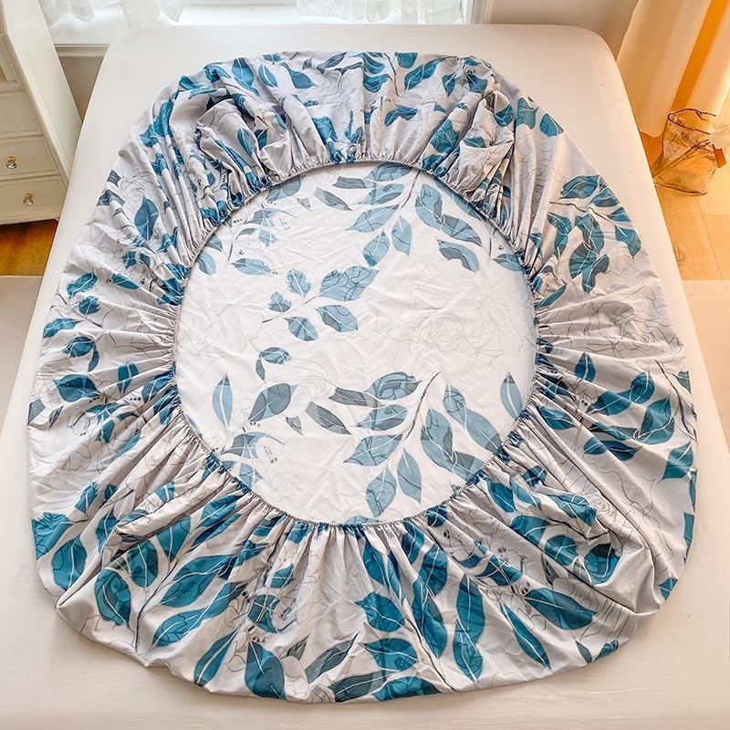Juwenin Home Juego de sábanas bajeras coloridas de 3 piezas, suave y cómodo, para dormitorio, habitación de invitados (1 sábana bajera + 2 fundas de