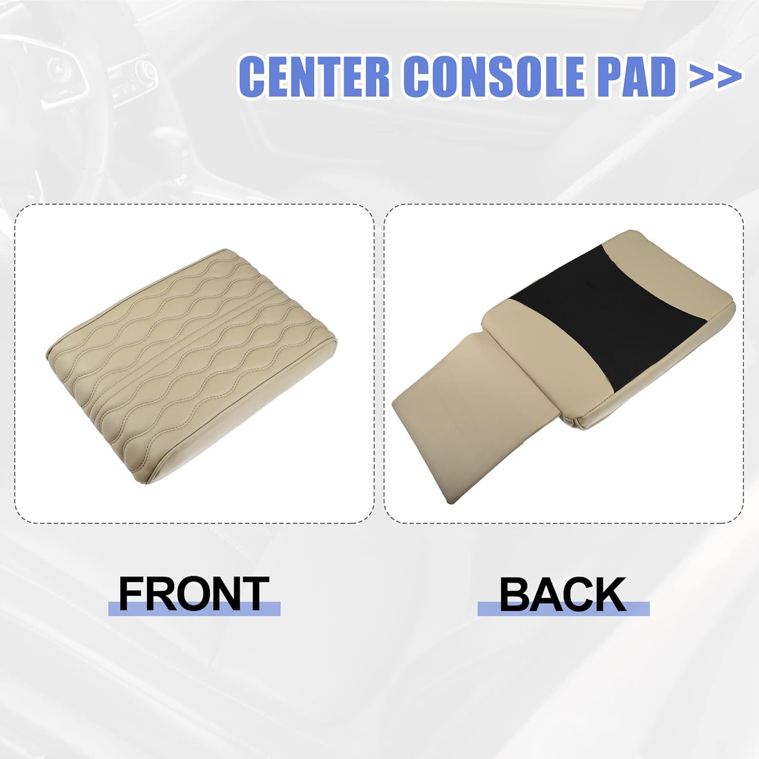 X AUTOHAUX Funda de cojín para reposabrazos de automóvil, almohadilla para consola central, impermeable, de piel sintética, protector de cojín