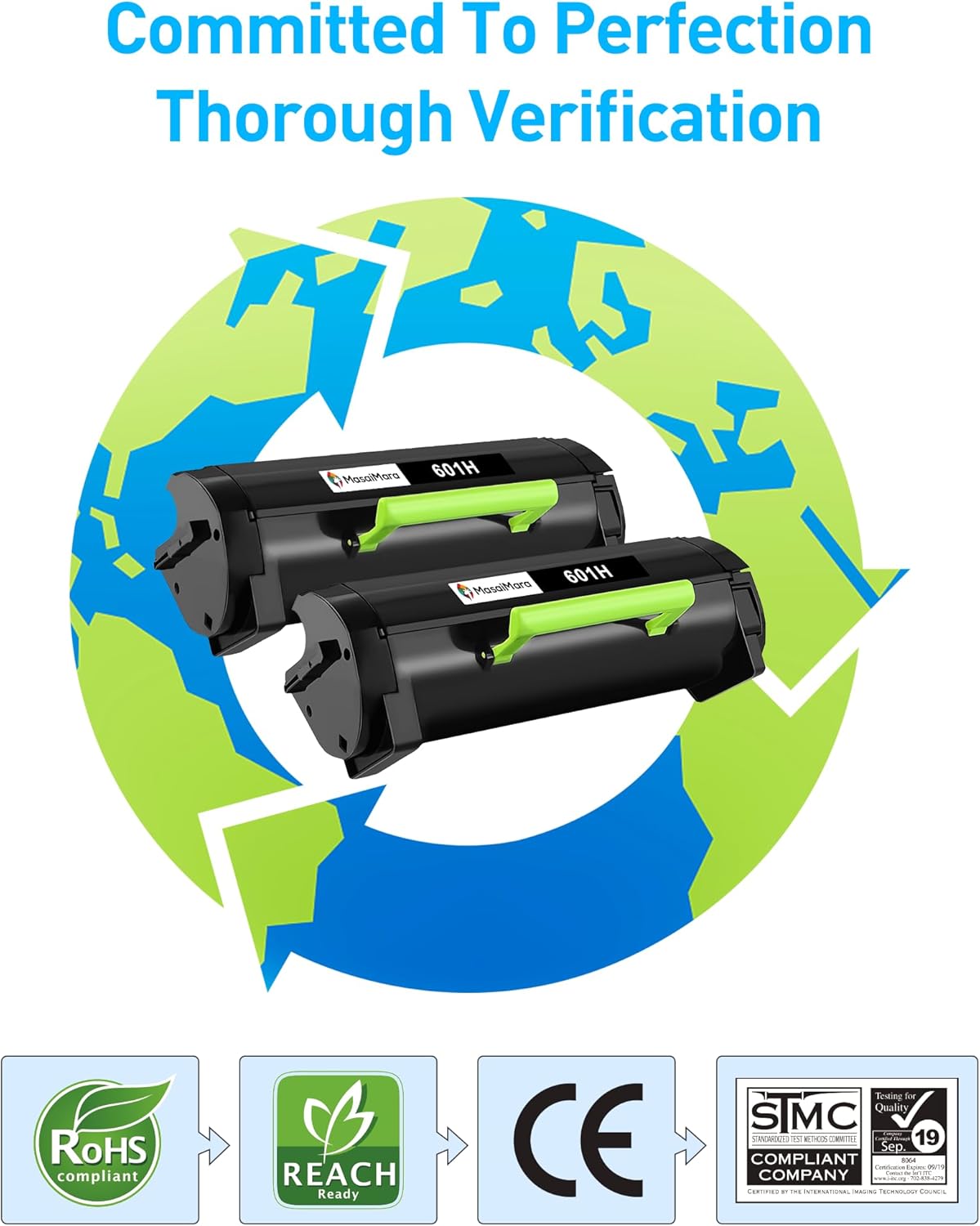 10,000 páginas Alto Rendimiento 60F1H00 601H Cartucho de tóner para Lexmark MX310dn MX410de MX510de MX511de MX510dte MX511dhe MX511dte MX610de