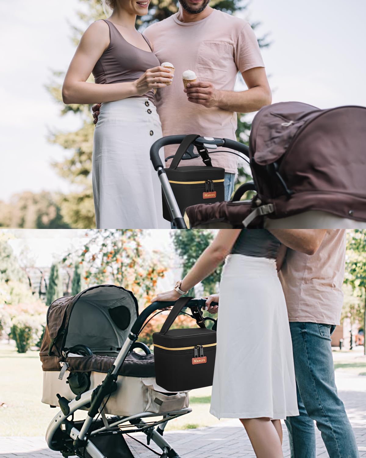 Mancro – Bolsa enfriadora de leche materna con bolsa de hielo para 4 biberones de hasta 5 onzas, bolsa aislada para biberones para madres lactantes,