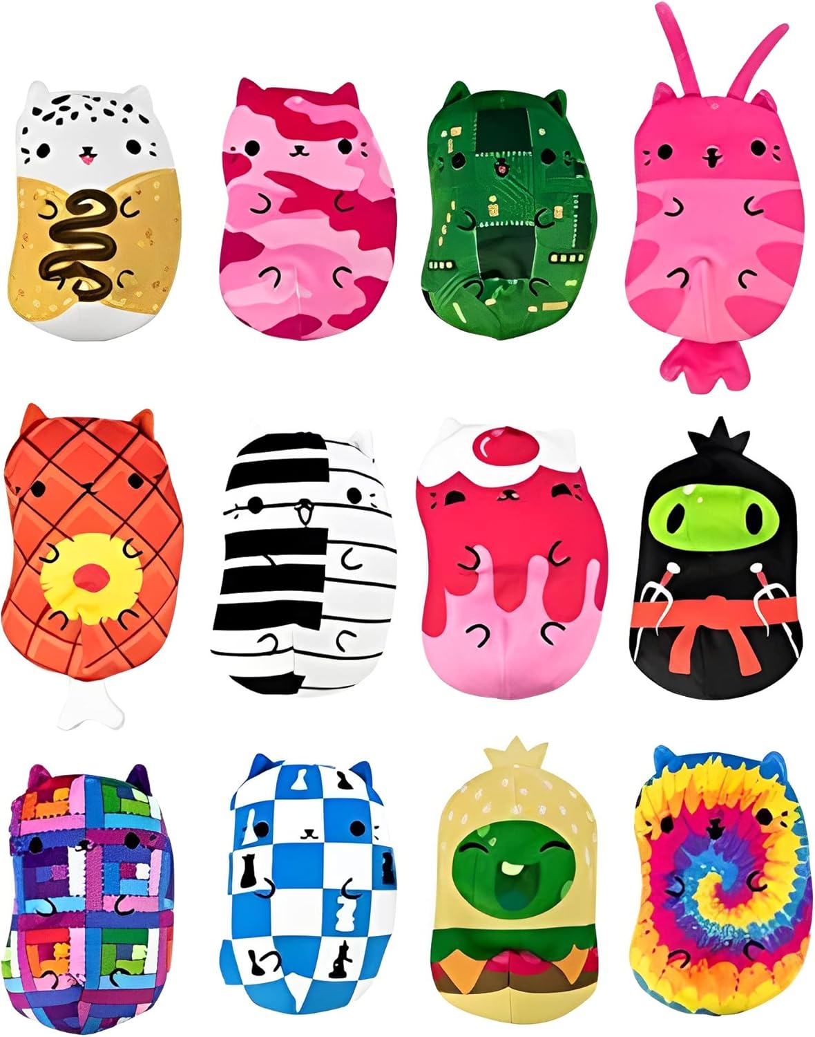 Cats vs Pickles – Bolsas misteriosas – Chonks – Juego de 12 paquetes limitado exclusivo de ondas – Peluche relleno de frijoles (1600BB)