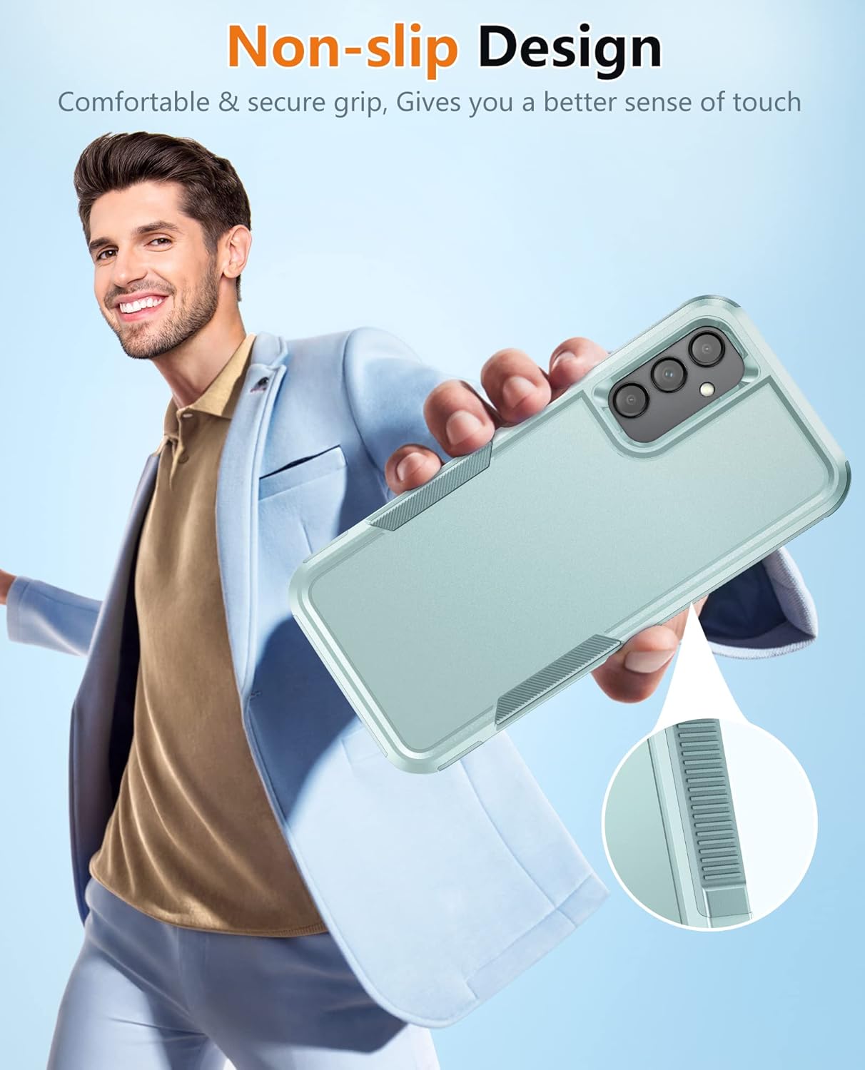 JXVM Funda para Samsung Galaxy A14 5G doble capa a prueba de golpes, militar, resistente, protección de cuerpo completo, resistente, duradera, funda