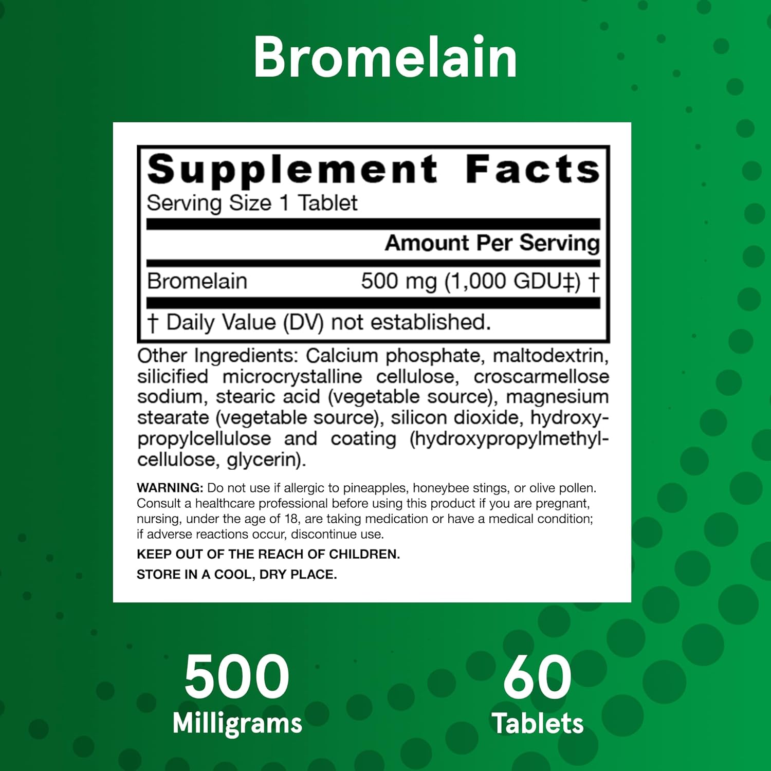 Jarrow Formulas Bromelina 500 mg – Enzimas digerentes de proteínas de piña – Ayuda y apoya la digestión de proteínas – Suplemento dietético – Apto