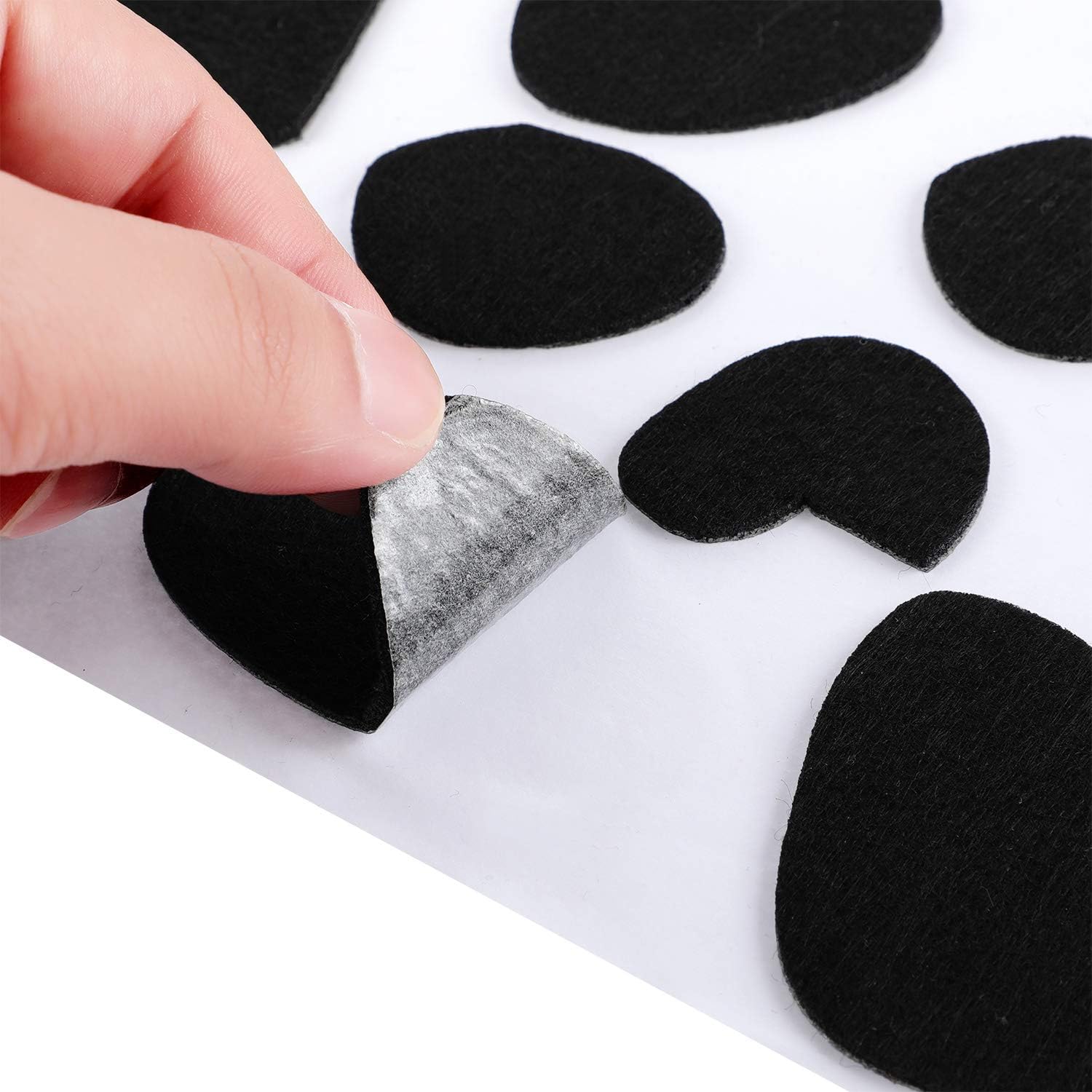 20 hojas de fieltro adhesivo negro círculos de fieltro para perro, almohadillas de fieltro de puntos de fieltro para fiesta de Halloween, dálmata