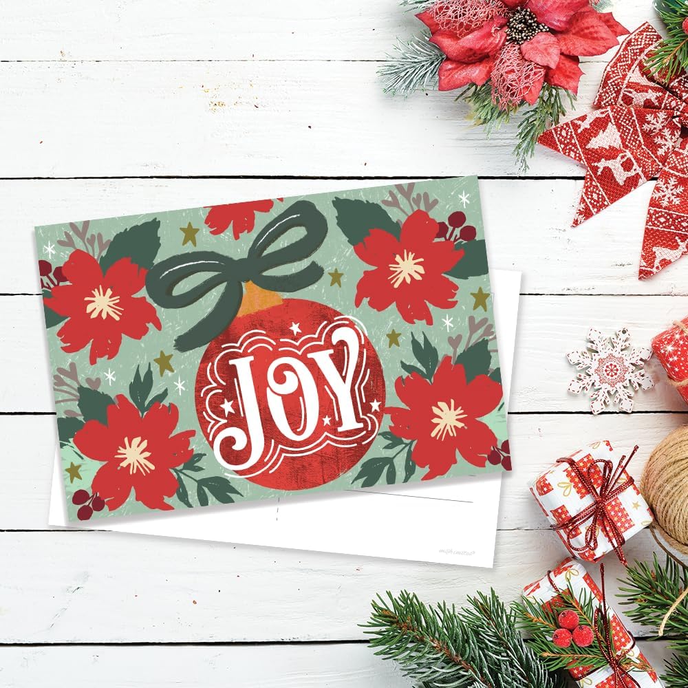 m&h invites Postales navideñas de estilo vintage, felicitaciones navideñas  Tarjetas postales de alegría  50 unidades
