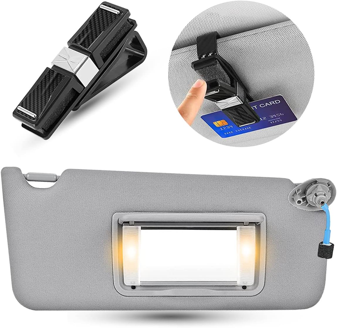 Parasol del lado derecho del pasajero compatible con Honda Accord 2008-2017 con luz OEM  83280-TA5-A51ZA (gris)
