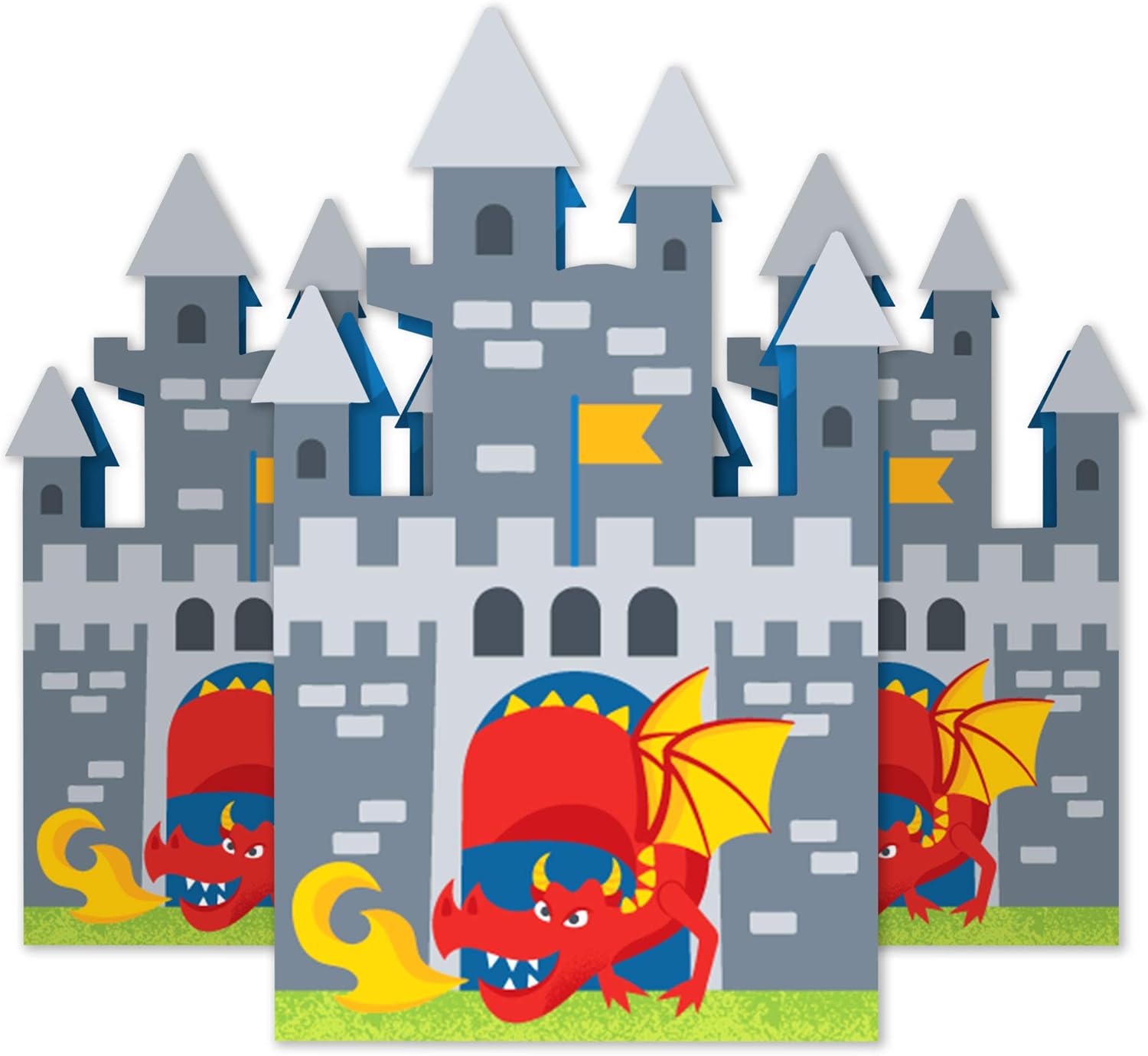 Big Dot of Happiness Calling All Knights and Dragons – Cajas de regalo medievales para fiestas o cumpleaños, cajas de castillo, juego de 12