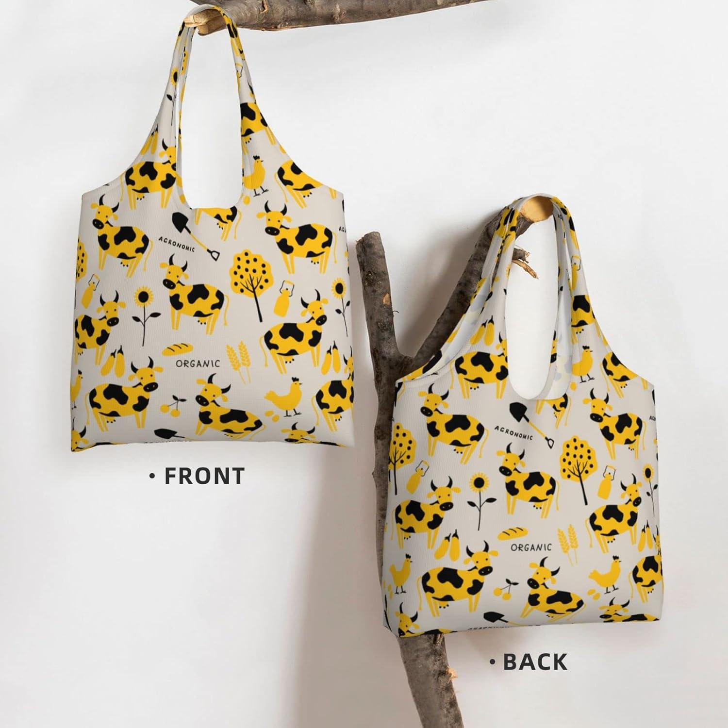 Bolsas de comestibles reutilizables, 50 libras plegables y duraderas bolsas de compras con asas grandes y lavables
