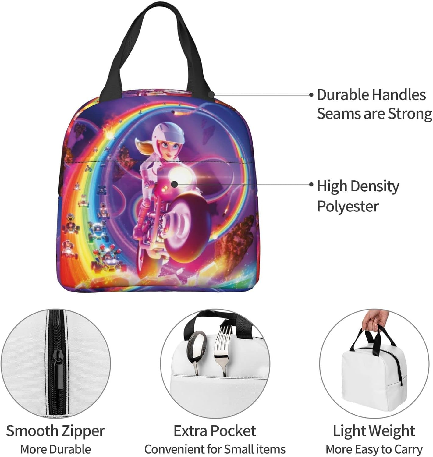 Lonchera impermeable aislada para el trabajo, picnic, viajes, reutilizable, de gran capacidad, bolsa de comida
