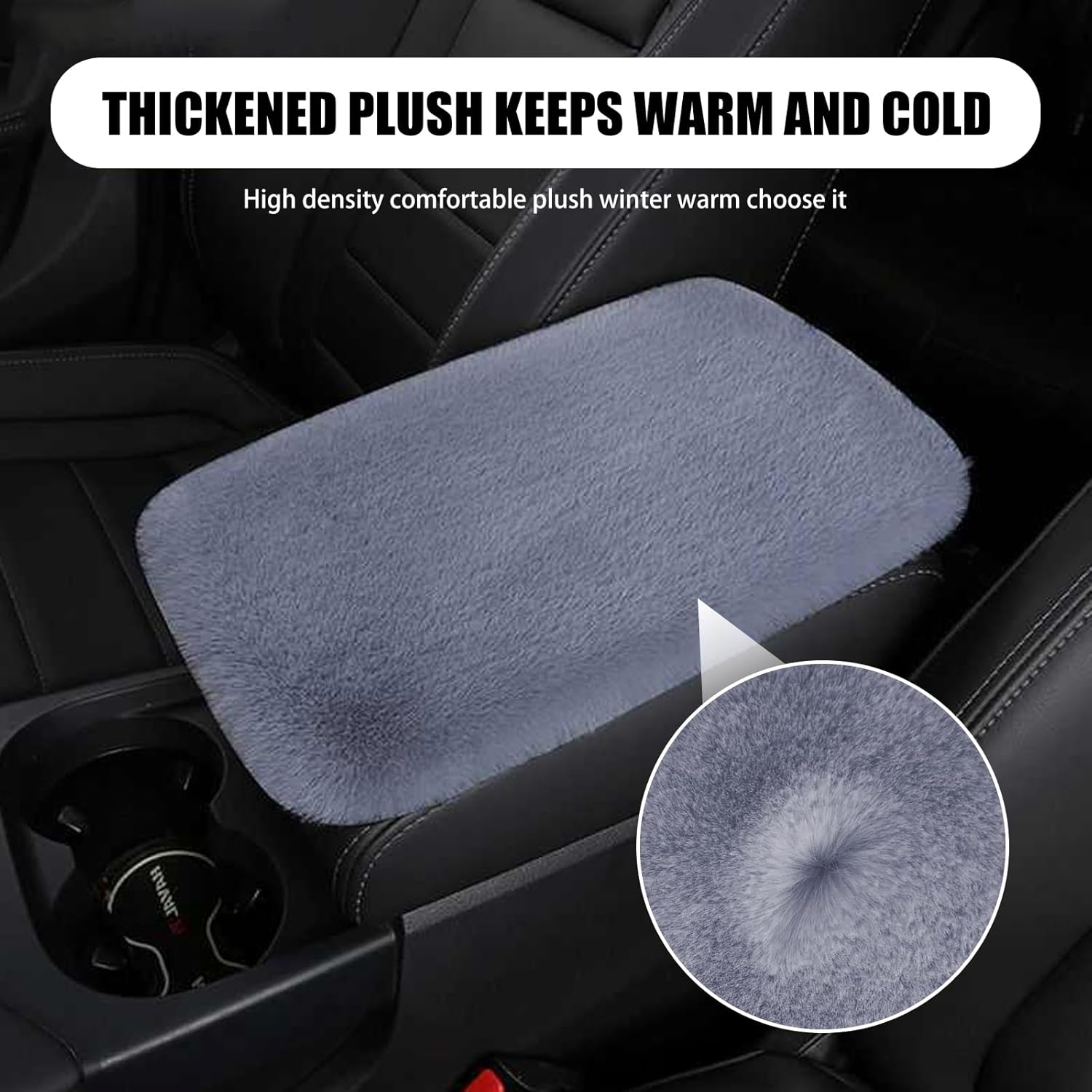 1 funda para consola central de automóvil, 11.8 x 7.8 pulgadas, protector esponjoso para reposabrazos de vehículo con tira de tela, accesorios de