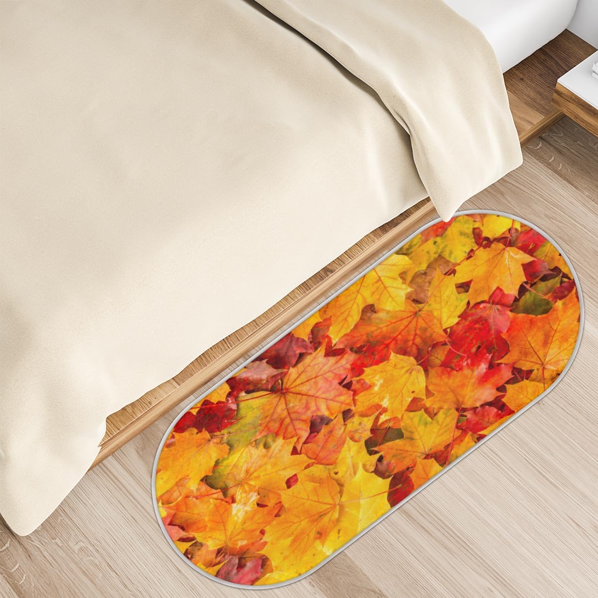 Autumn Maples Memory Foam Bathroom Rug Runner Soft Cozy Bath Rug Water Absorbent Non-Slip Bathroom Mat Thick Velvet Shower Mat Bath Mat for Bathroom