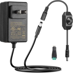 Adaptador de fuente de alimentación de 12 V 2 A CC listado UL con interruptor de atenuación LED, 24W 100-240V ACDC 12 voltios adaptador de 2 Adaptador de fuente de alimentación de 12 V 2 A CC listado UL con interruptor de atenuación LED, 24W 100-240V ACDC 12 voltios adaptador de 2