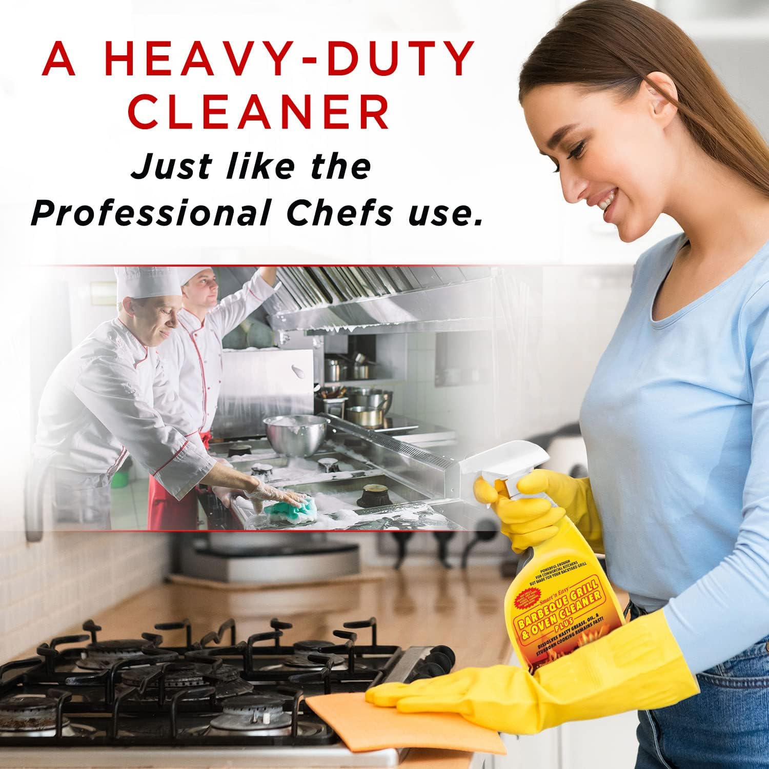 Smart ‘n Easy Barbecue Grill & Oven Cleaner Plus – Para parrillas de barbacoa, hornos, estufas, bandejas de goteo, estufas, quemadores, además de