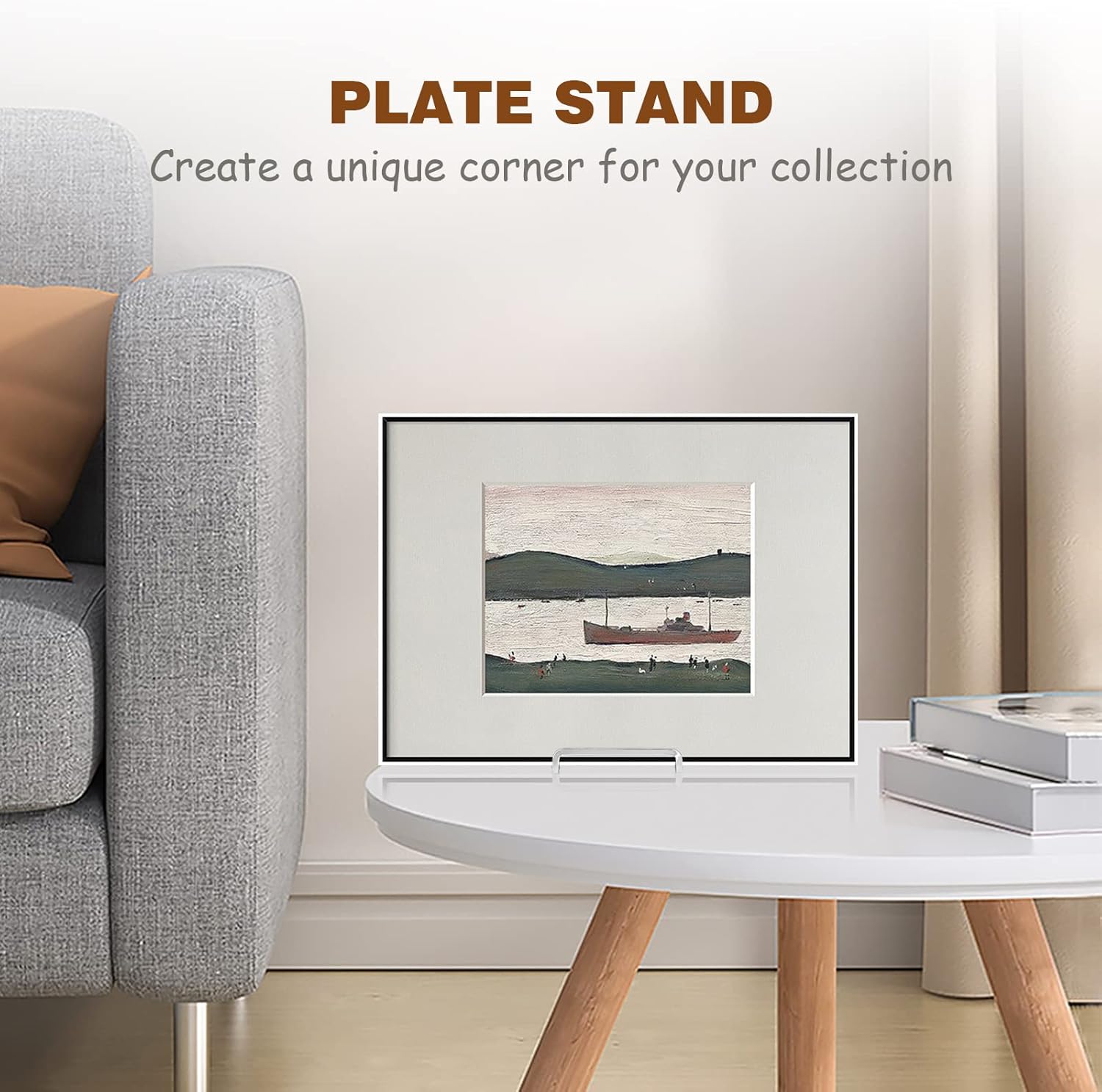 Soporte para platos  Soporte de placa de metal de 8 pulgadas para exhibir  Soporte de fotos de mesa  Caballetes de hierro plateados para exhibir