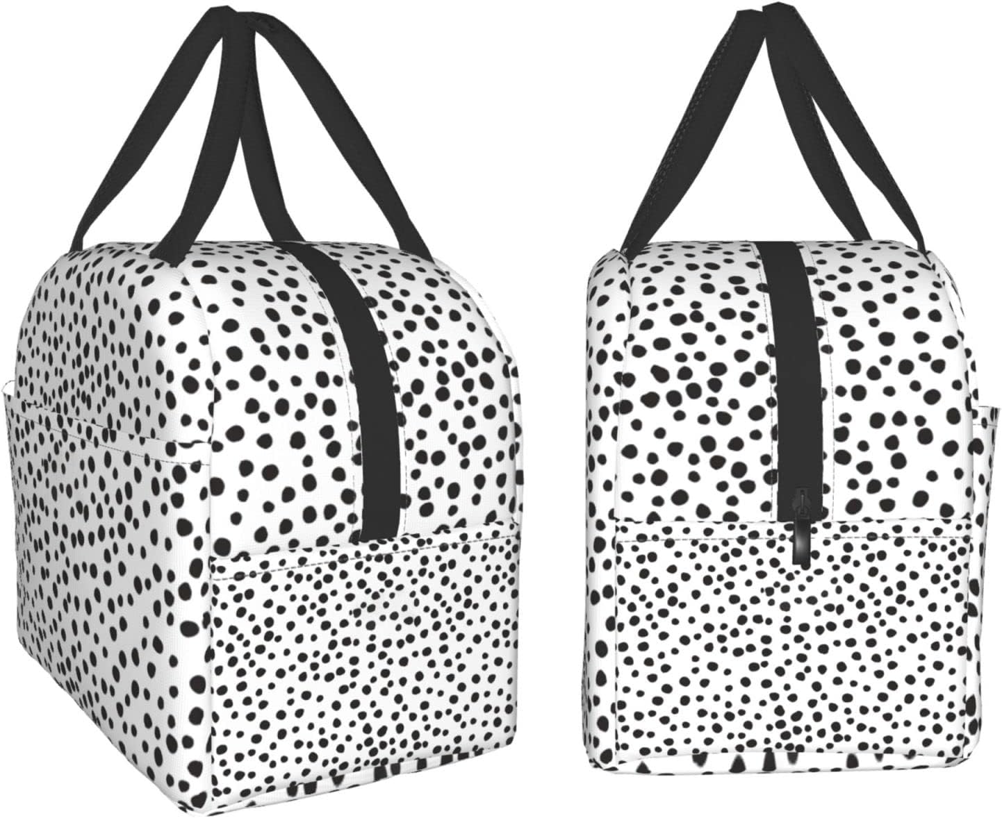 Lonchera estética de lunares para mujeres, niños, adolescentes, niñas, niños, bolsa de almuerzo aislada, reutilizable, personalizada, elegante, para
