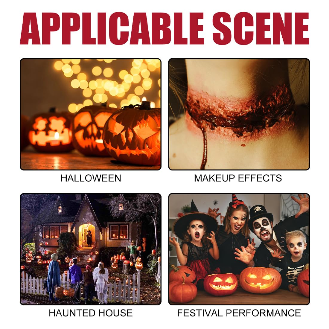 SOVONCARE Scar Wax SFX – Kit de maquillaje en aerosol de sangre falsa de Halloween, kit de maquillaje de efectos especiales, 3 esponjas de punteo,