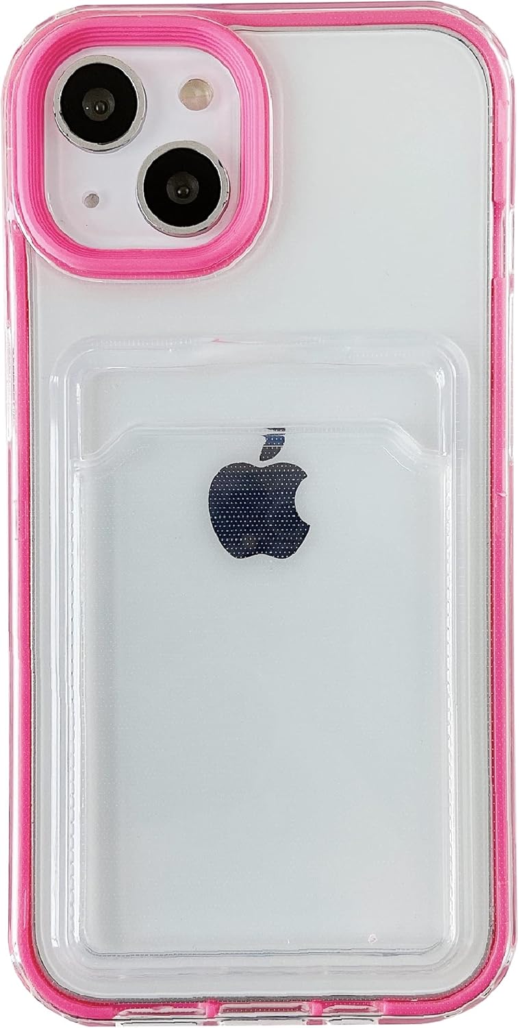 Caseative Tarjetero transparente a prueba de golpes suave compatible con iPhone (rojo, iPhone 11 Pro)