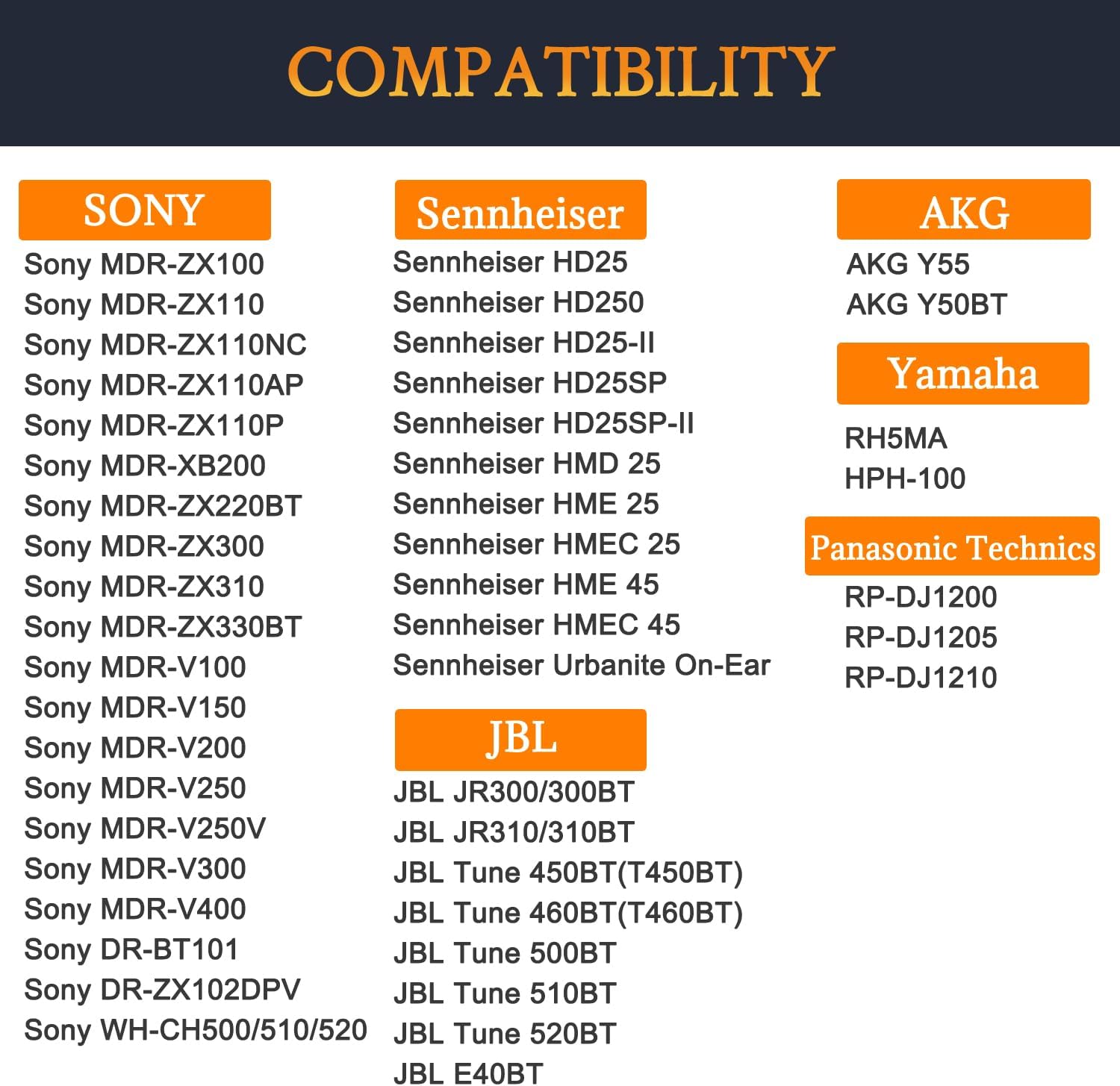 SOULWIT Almohadillas de repuesto para JBL Tune 450BT (T450BT)Tune 460BT (T460BT)Tune 500BT (T500BT)Tune 510BTTune 520BT, almohadillas para orejas