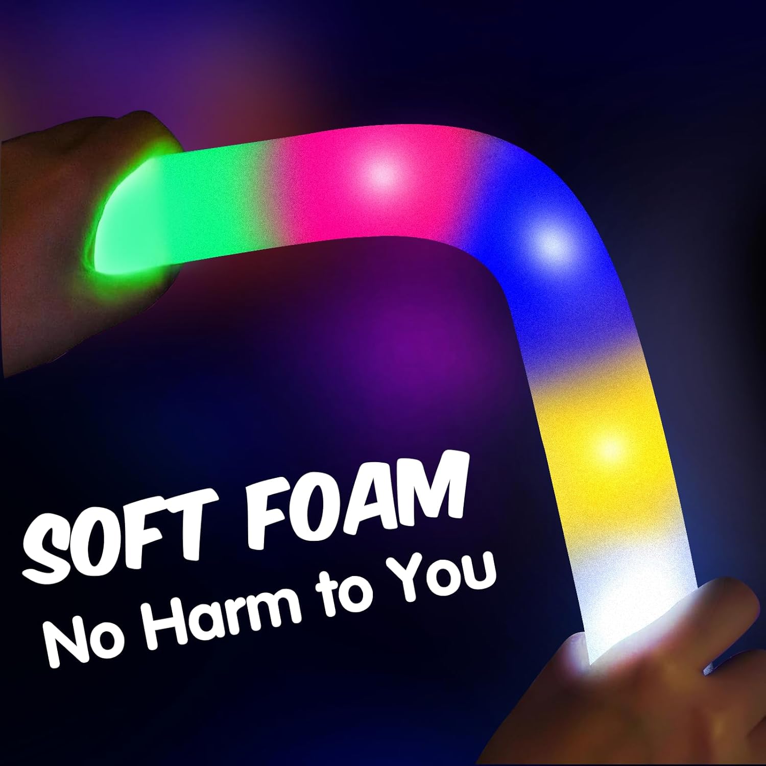 Varitas luminosas a granel, 28 varillas de espuma con 5 colores intermitentes, varitas de bastón iluminadas para niños, suministros de fiesta para