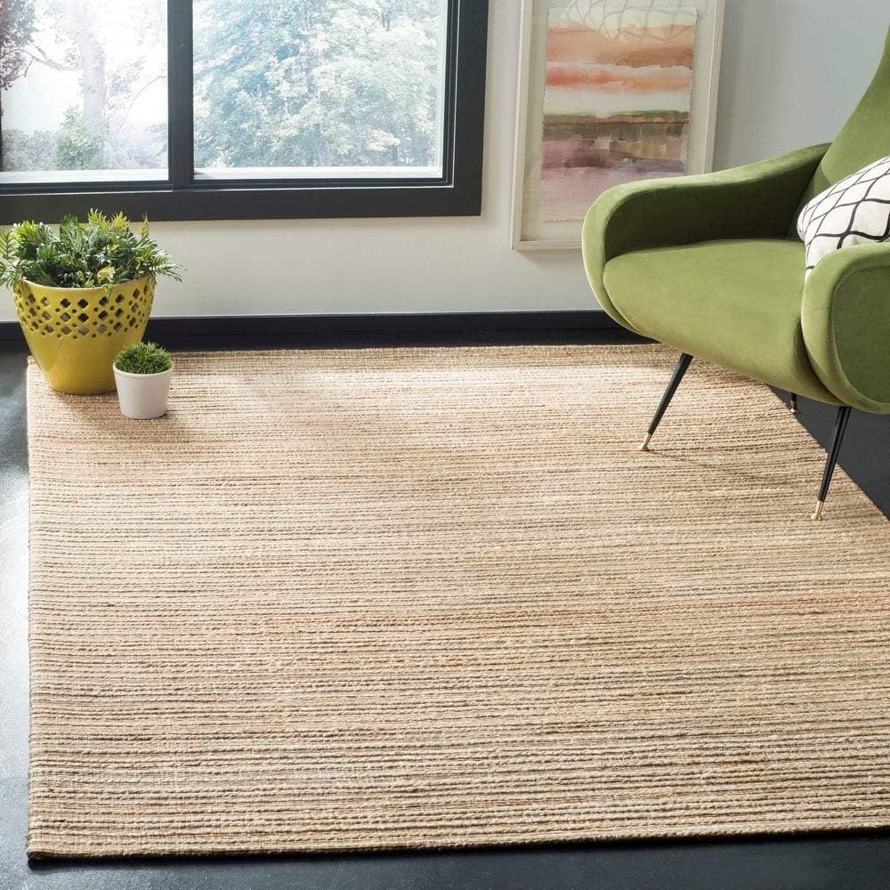 SAFAVIEH Cape Cod Collection – Alfombra de área de 6 x 9 pies, óxido, yute trenzado hecho a mano, ideal para zonas de alto tráfico en sala de estar,