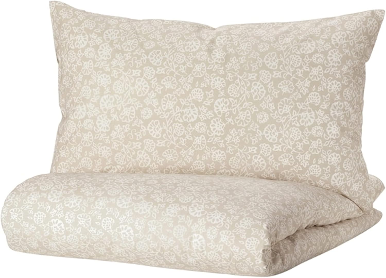 Ikea Trindstarr Funda nórdica y fundas de almohada BeigeBlanco FullQueen (DobleQueen) 504.932.26