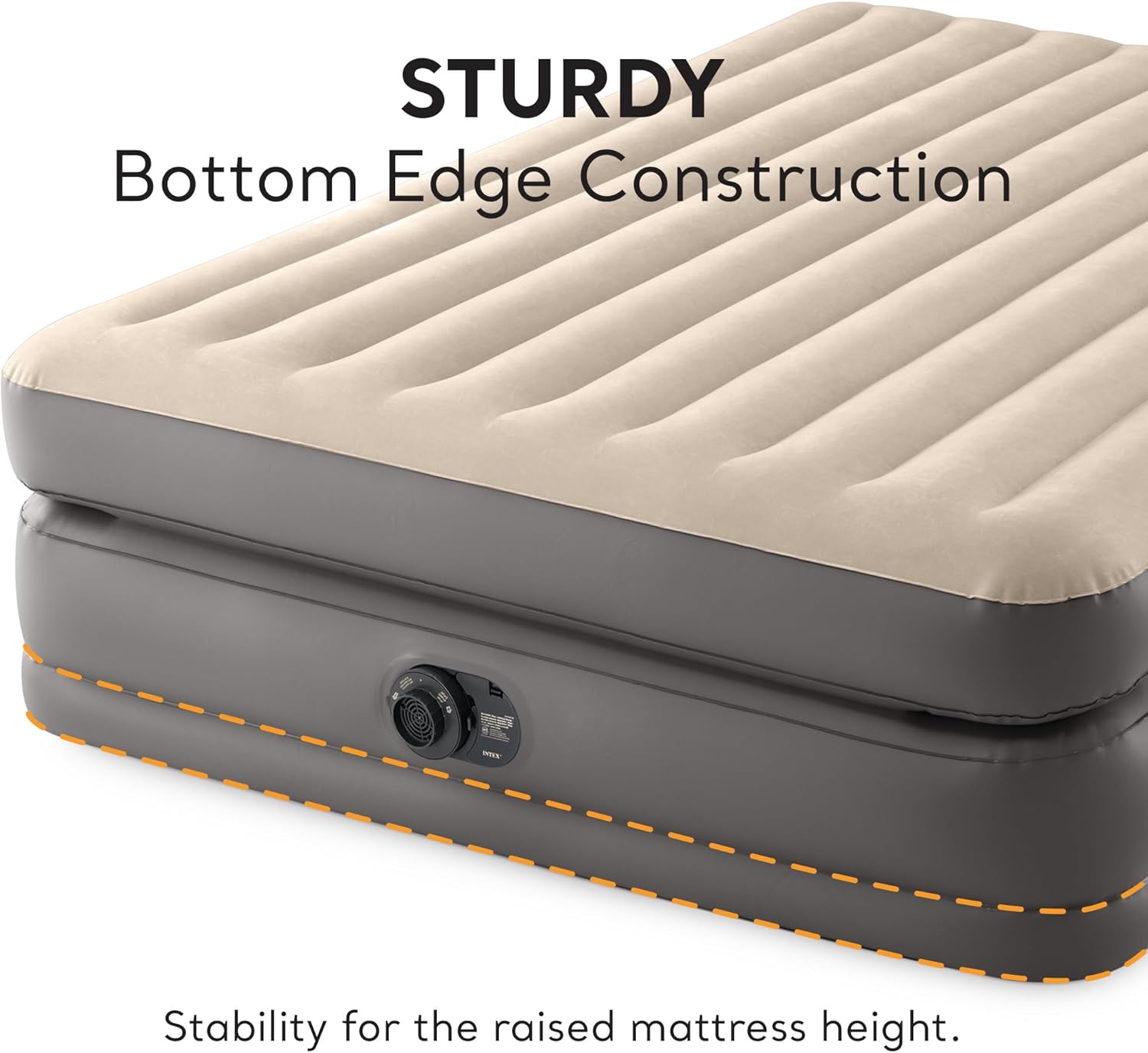 Intex Dura Beam Plus Prime Comfort Fiber-Tech – Colchón de aire para el hogar con tecnología elevada con bomba eléctrica integrada, tamaño Queen