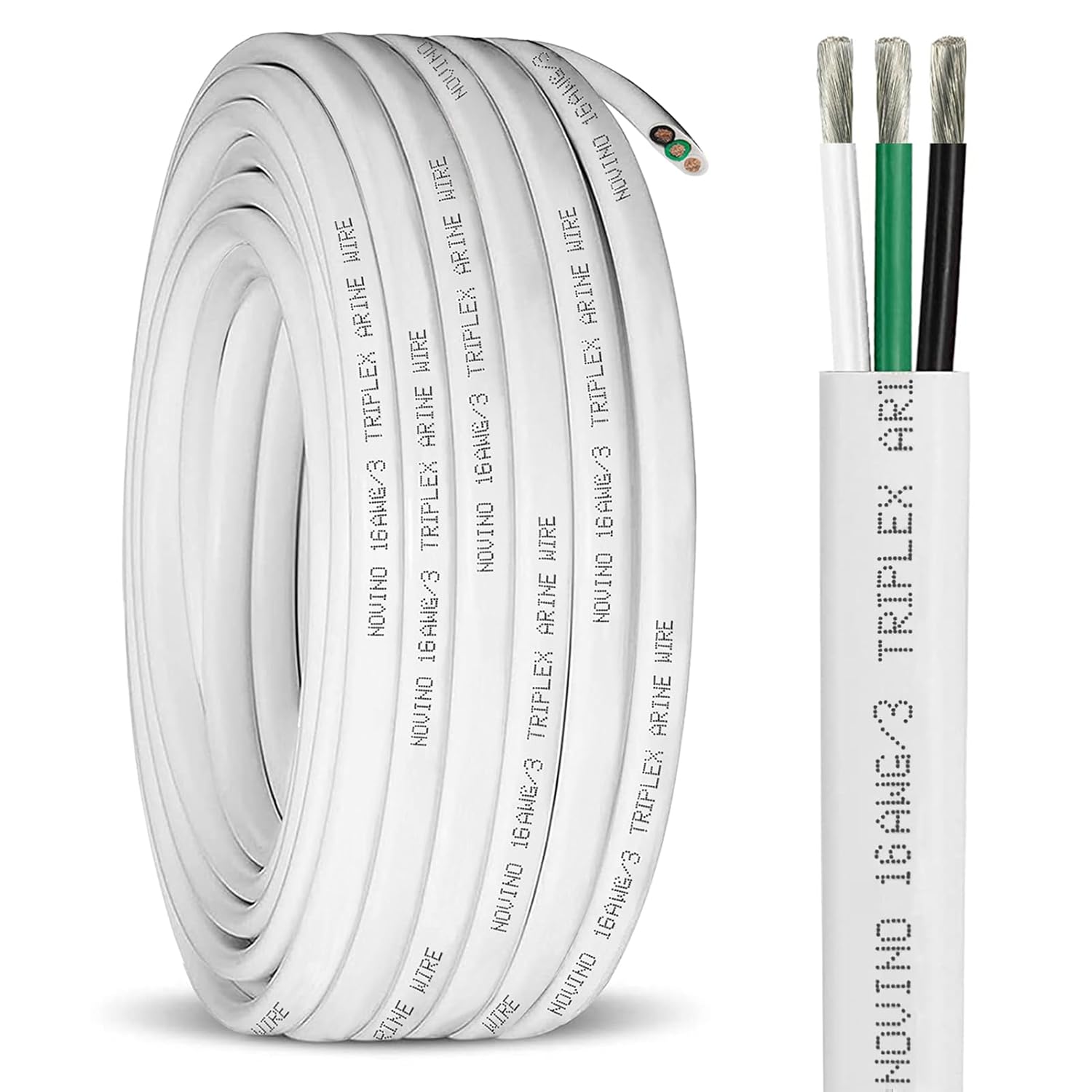 Cable marino de calibre 16, cable de cobre estañado de cobre estañado de 50 pies y 16 AWG, cable eléctrico marino para barcomarítimoautomotriz, etc