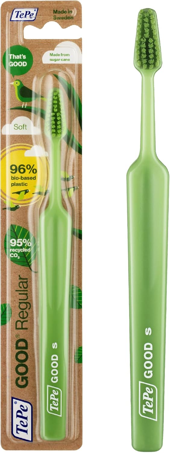 TEPE Good – Cepillo de dientes de cerdas suaves para adultos y adolescentes, paquete de 1, regular