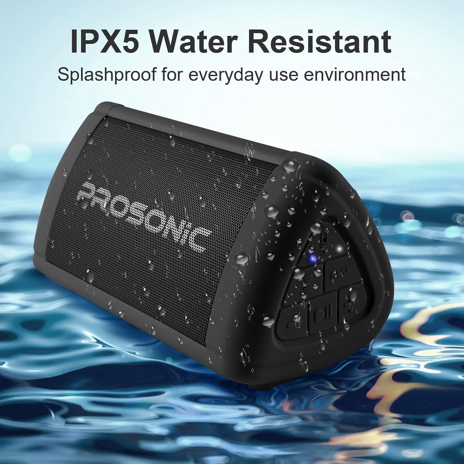 Prosonic BT3 – Altavoz Bluetooth inalámbrico portátil con sonido estéreo de 10 W y refuerzo de graves – Sonido rico y graves intensos – Bluetooth