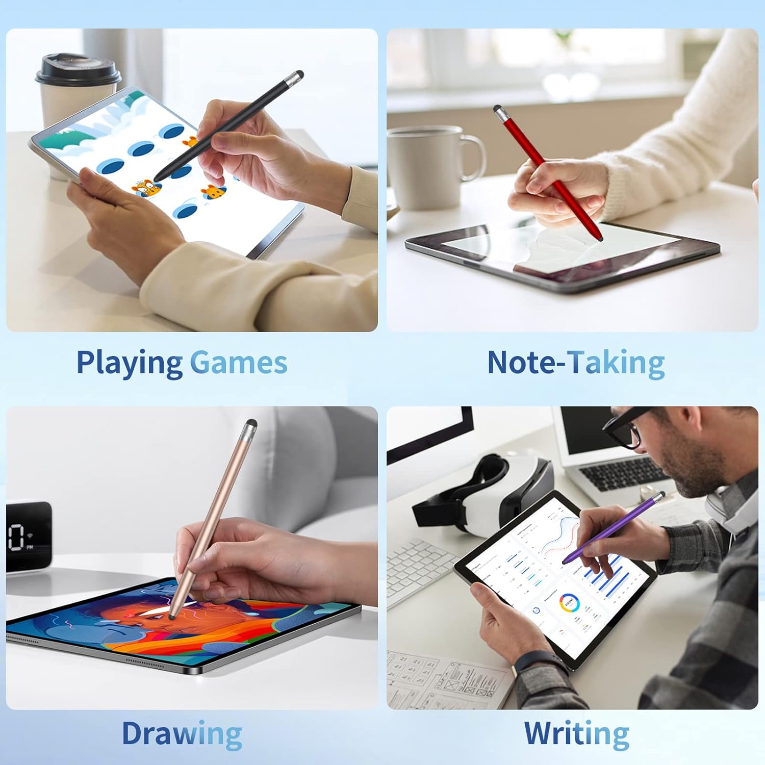 Lápiz capacitivo para pantallas táctiles (5 unidades), lápiz capacitivo para iPadiPhoneSamsung Galaxy  tabletas, todos los dispositivos universales