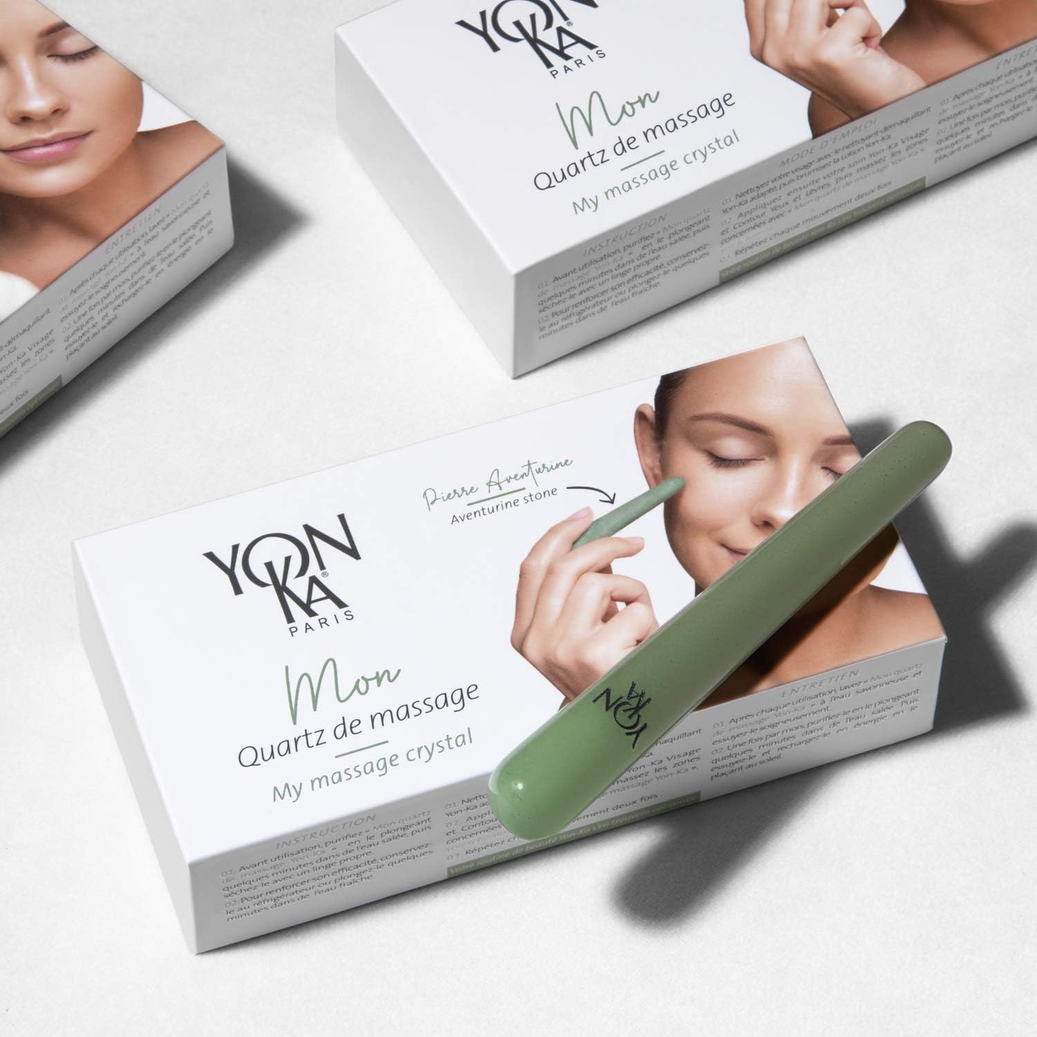 Yon-Ka Herramienta de escultura facial, herramienta de masaje facial de cuarzo microcristalino para Gua Sha para suavizar y reafirmar la cara,