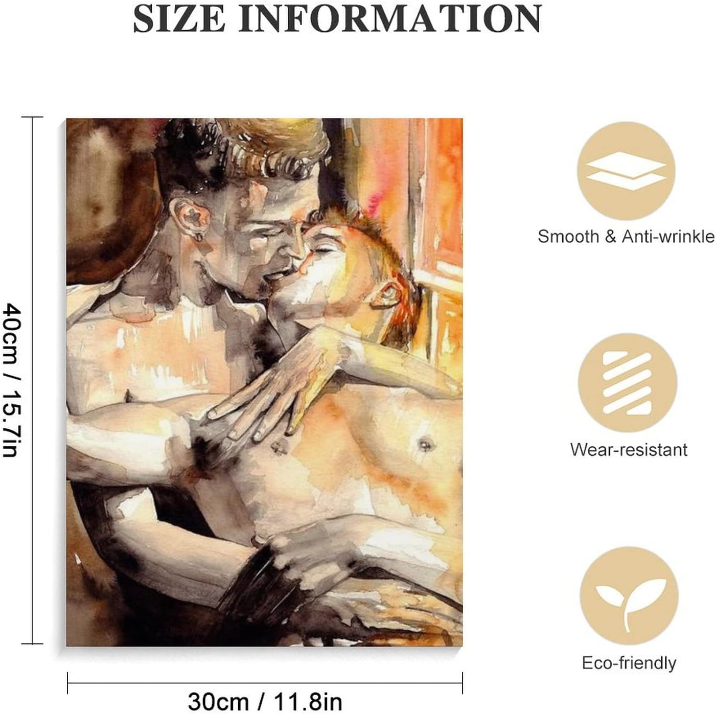 Póster de hombre gay, pintura al óleo abstracta, póster de personaje masculino, póster de hombre besándose, lienzo, pósteres artísticos, cuadros,