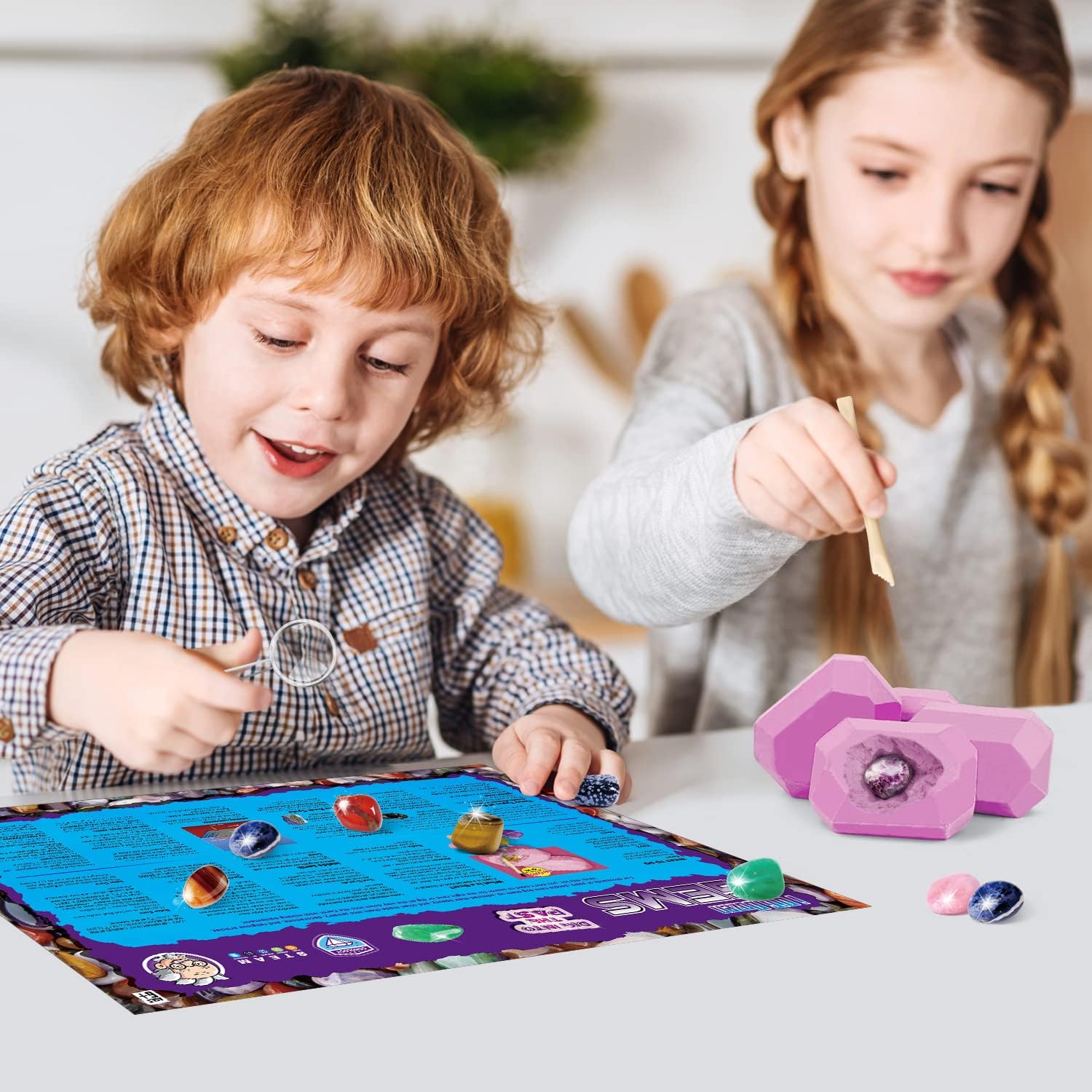 XX TOYS – Kits de excavación de piedras preciosas de 12 gemas con piedras preciosas reales, colección de minerales y rocas, kit de excavación de
