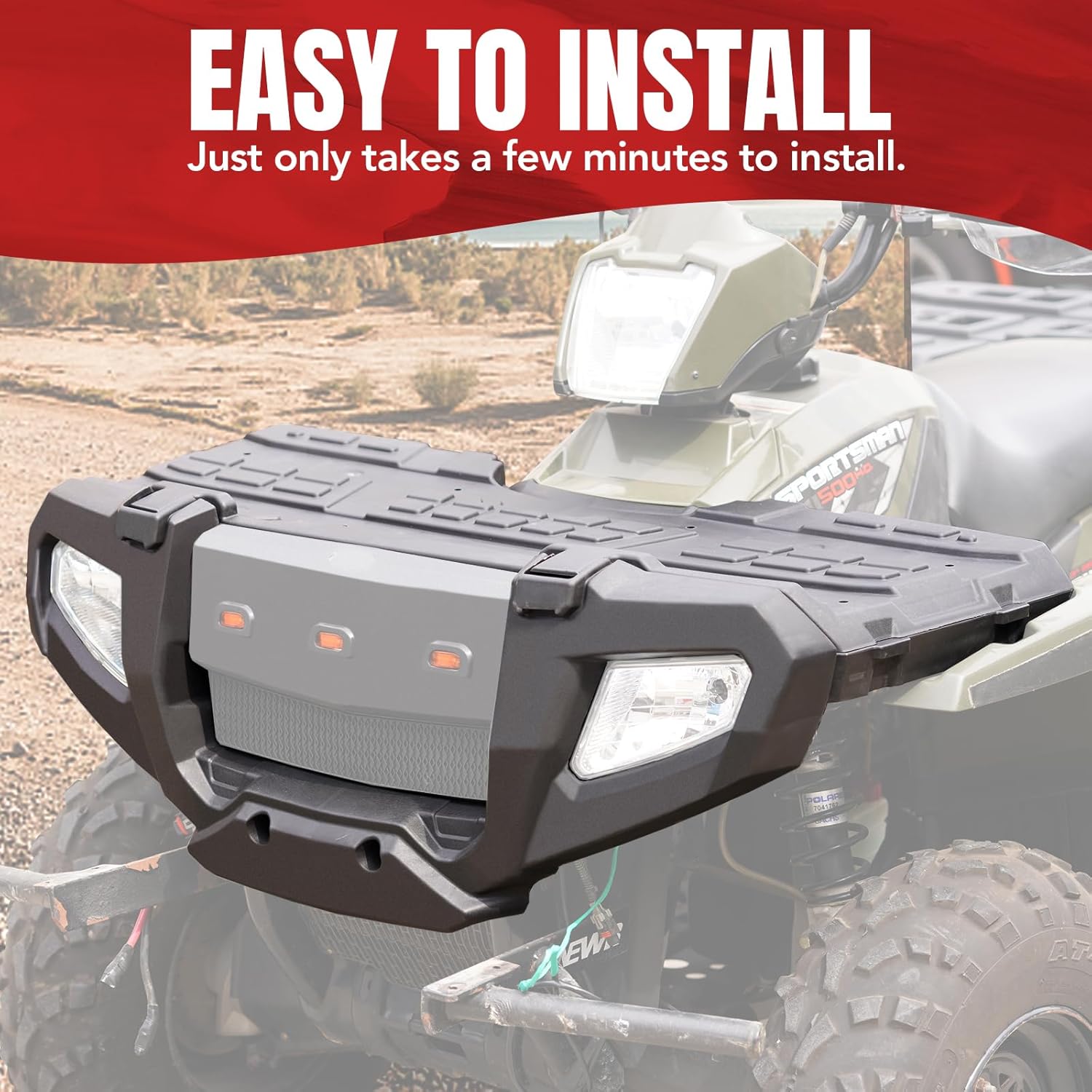 A & UTV PRO Protector de parachoques delantero y cubierta de servicio para Polaris Sportsman 500 700 800 2006-2010 Accesorios de tapa de